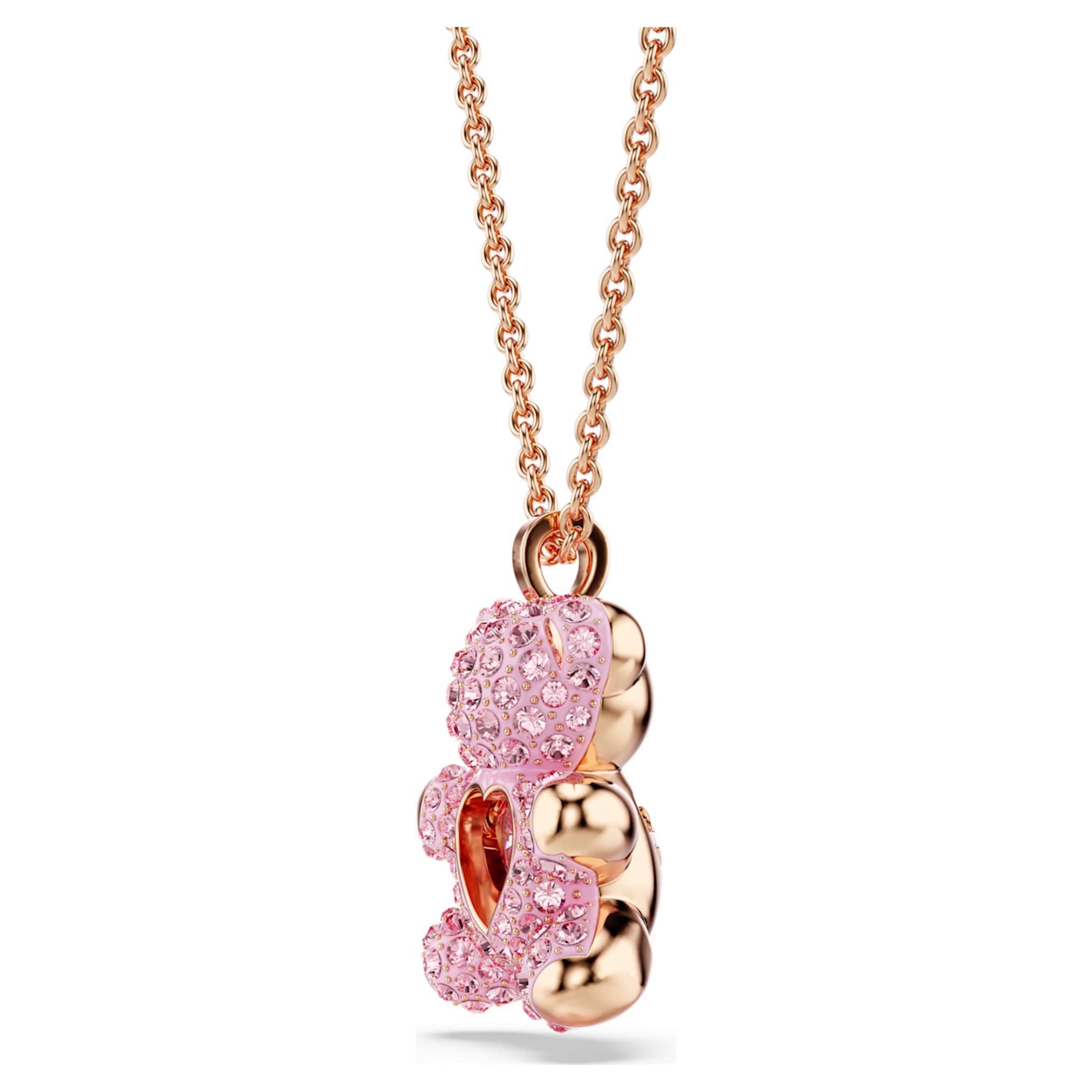 Swarovski Teddy pendant Bear, Pink, 18K rose gold finish