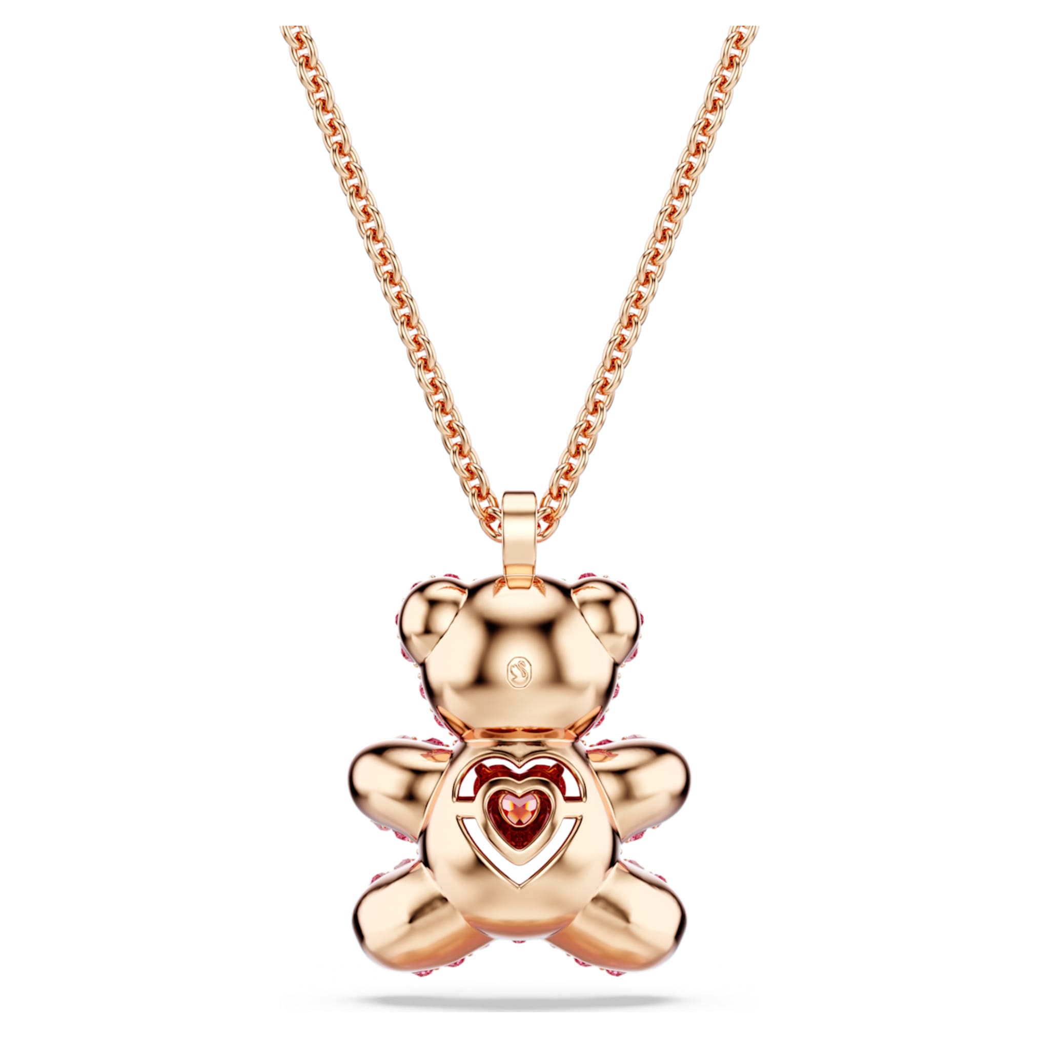 Swarovski Teddy pendant Bear, Pink, 18K rose gold finish