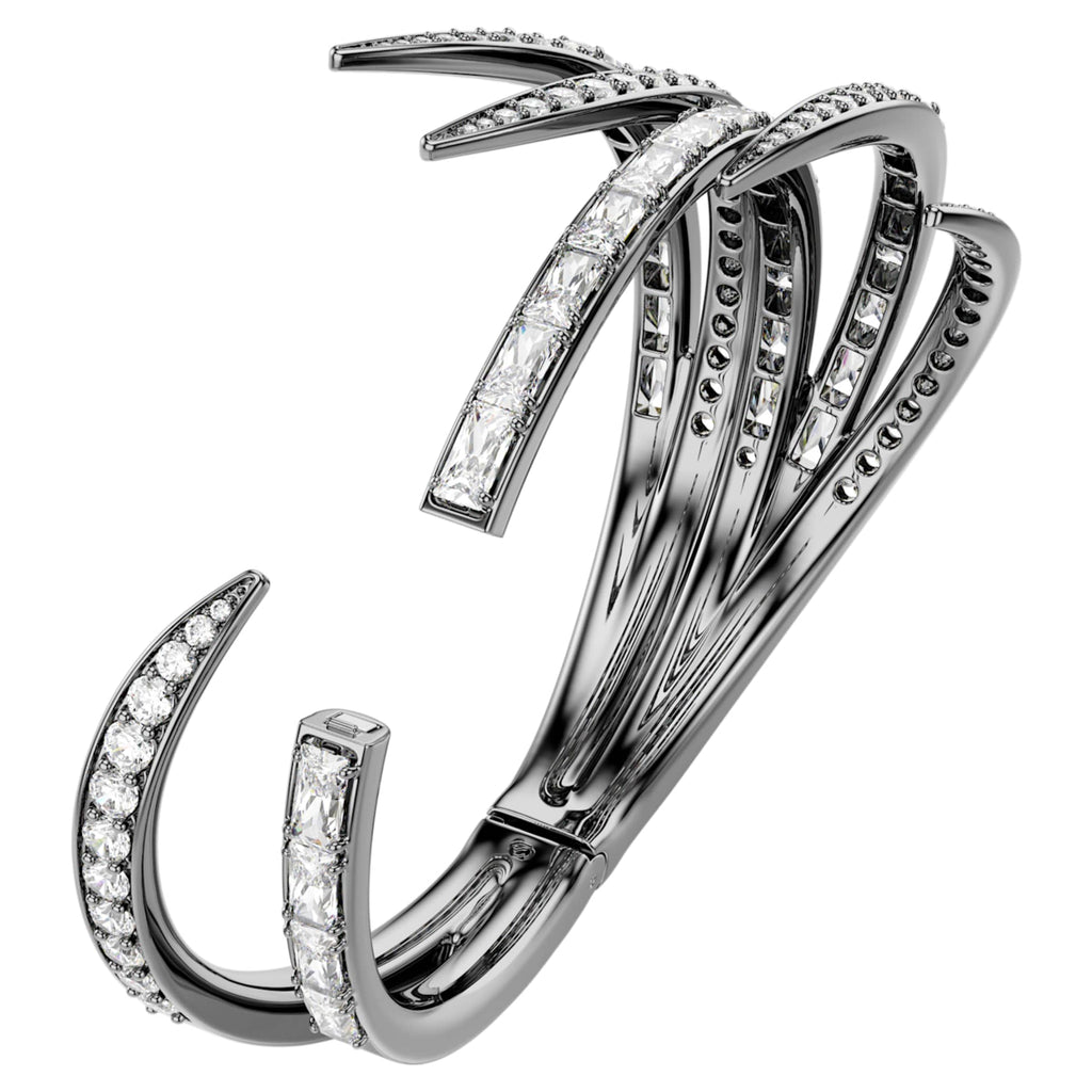 Swarovski The Vienna Collection bangle Feather, White, Ruthenium plated