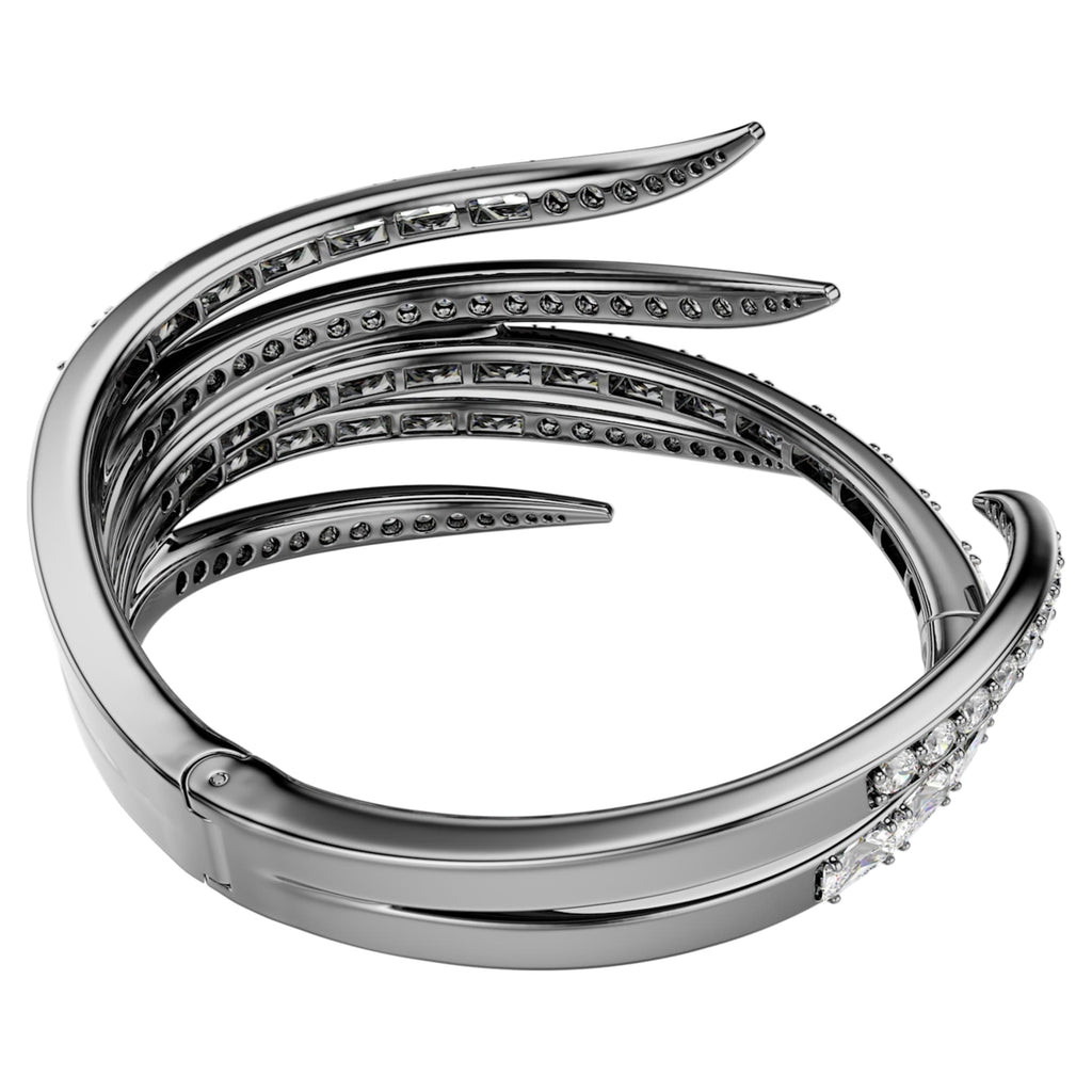 Swarovski The Vienna Collection bangle Feather, White, Ruthenium plated