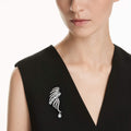 Swarovski The Vienna Collection brooch Feather, White, Ruthenium plated