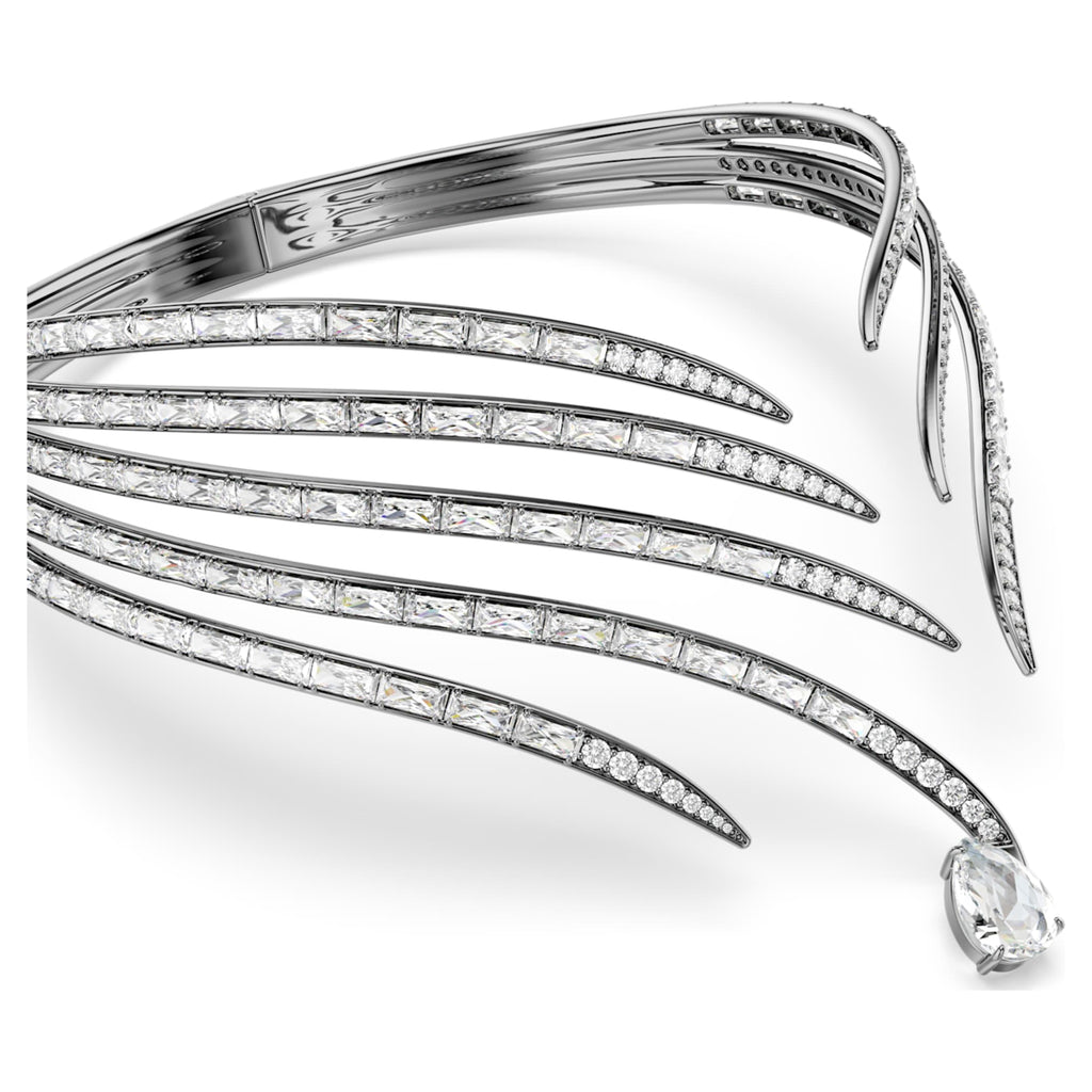Swarovski The Vienna Collection choker Feather, White, Ruthenium plated