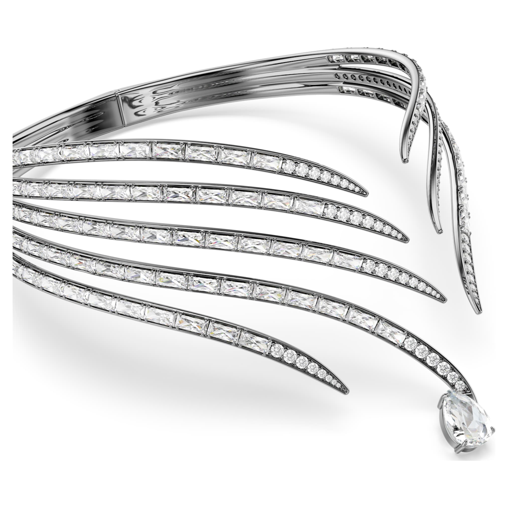 Swarovski The Vienna Collection choker Feather, White, Ruthenium plated