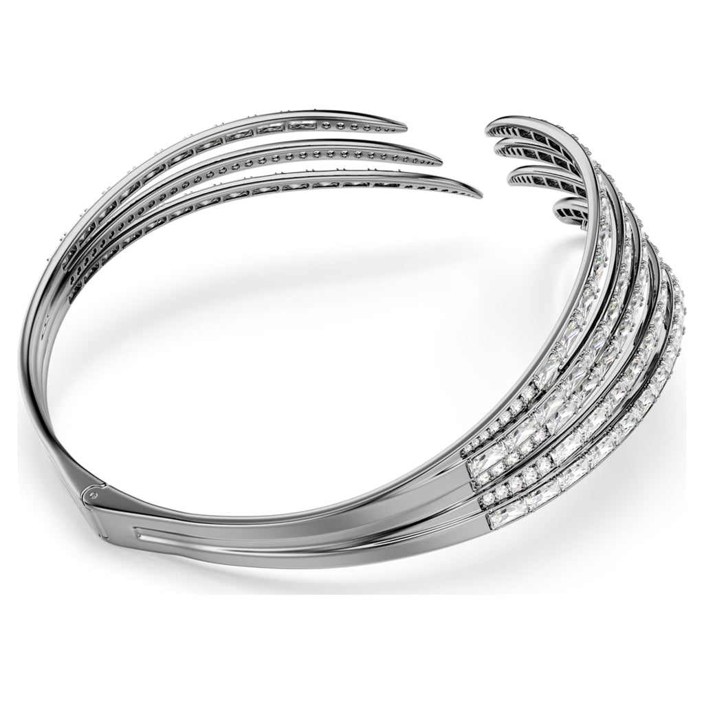 Swarovski The Vienna Collection choker Feather, White, Ruthenium plated