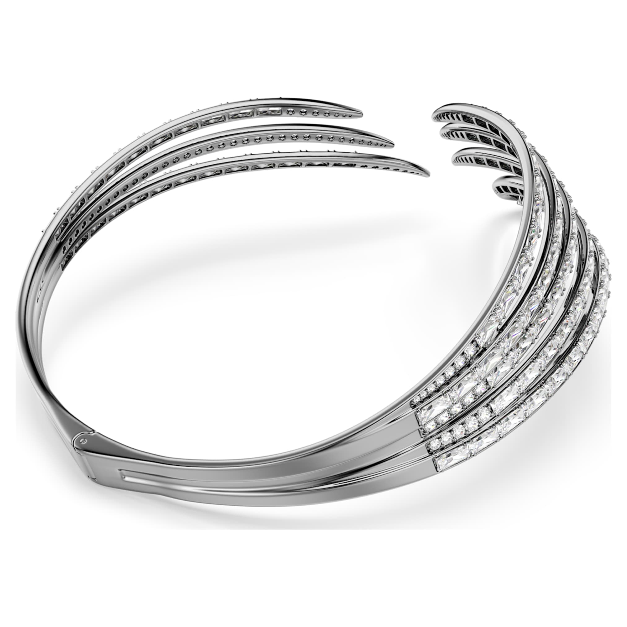 Swarovski The Vienna Collection choker Feather, White, Ruthenium plated