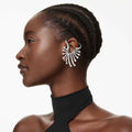 Swarovski The Vienna Collection ear cuff Swan, White, Ruthenium plated