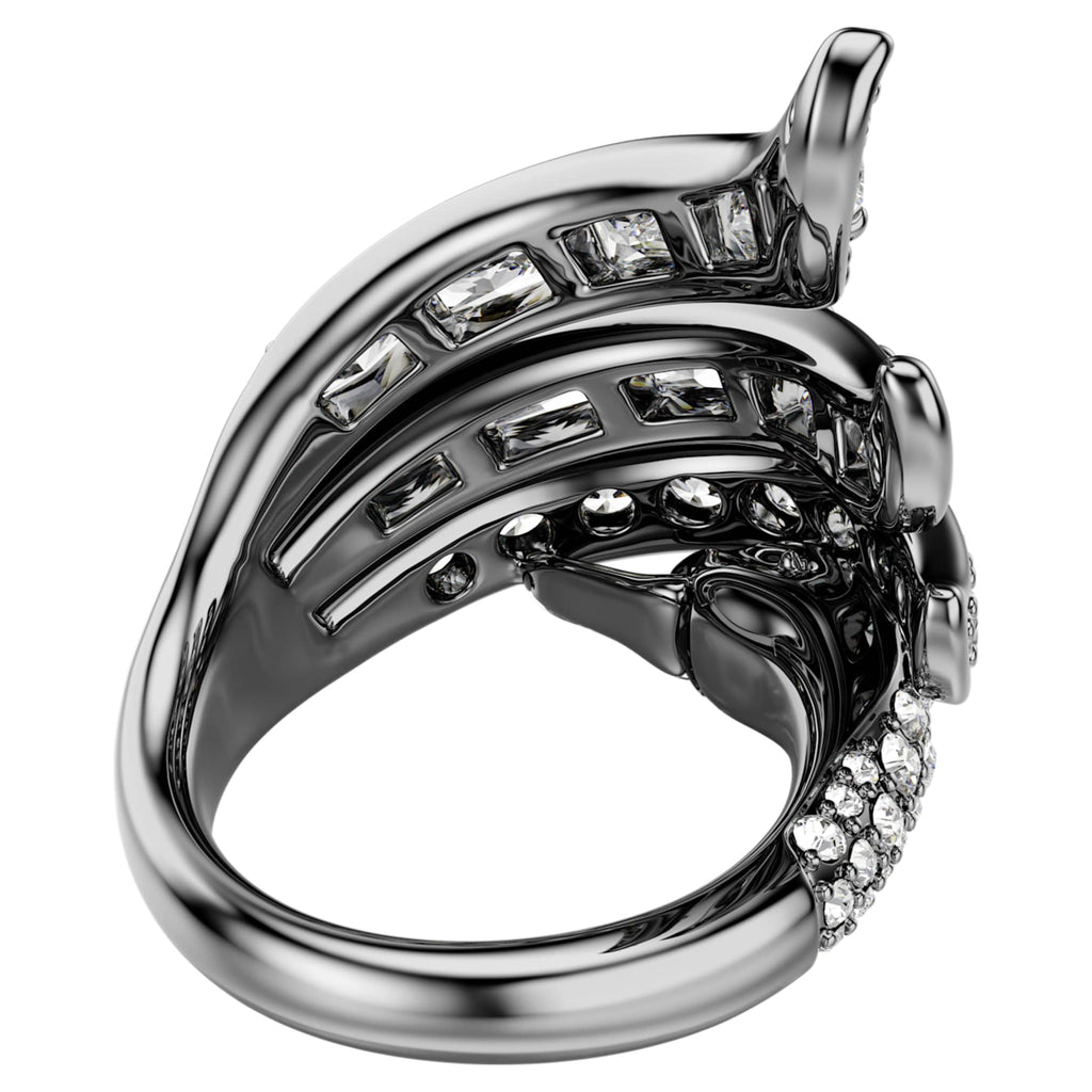 Swarovski The Vienna Collection ring Swan, White, Ruthenium plated