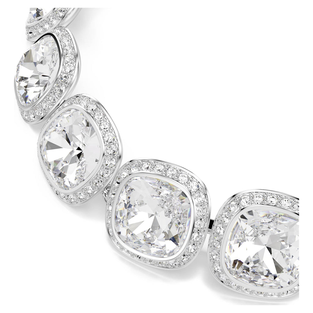 Swarovski Una Angelic bracelet Cushion cut, White, Rhodium plated