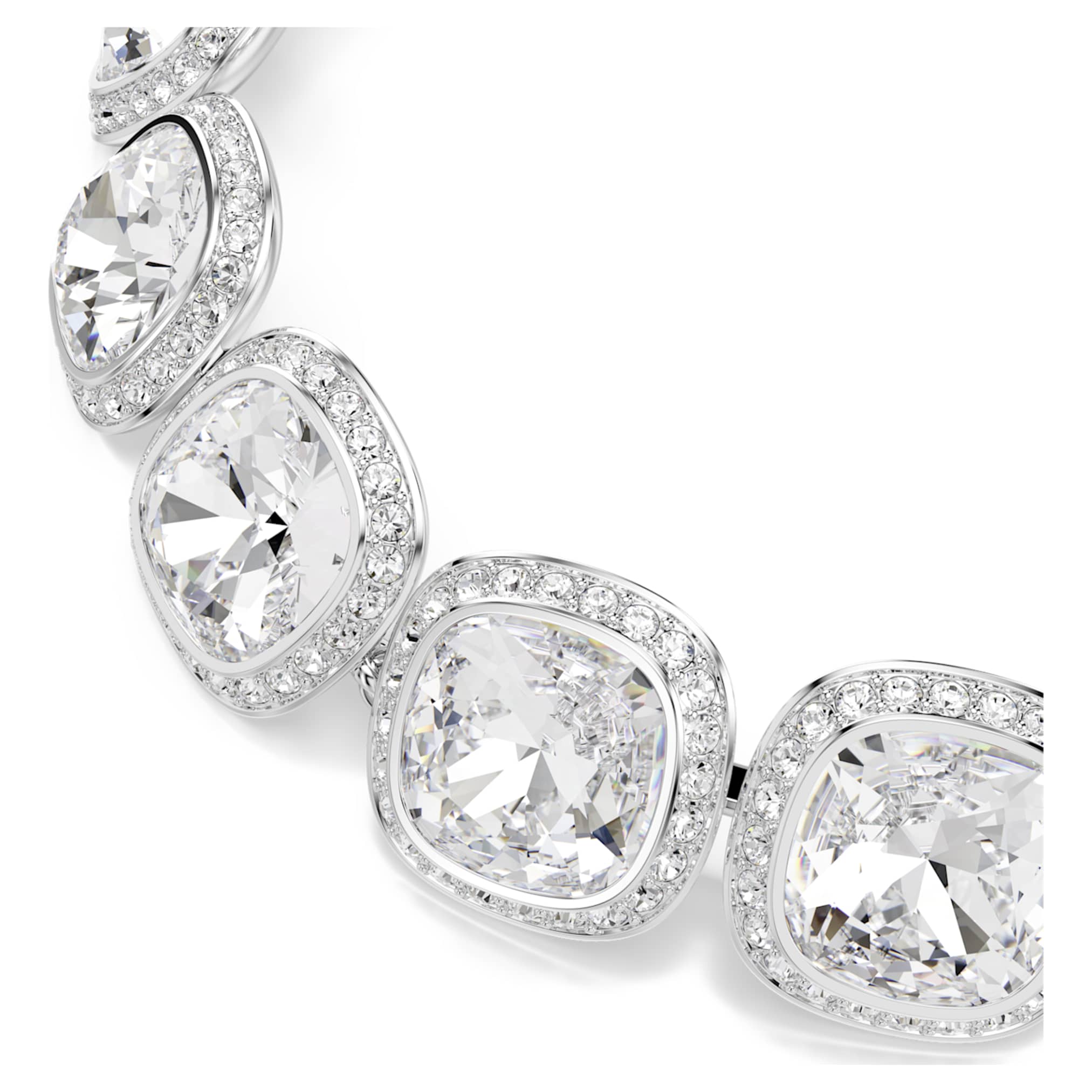 Swarovski Una Angelic bracelet Cushion cut, White, Rhodium plated