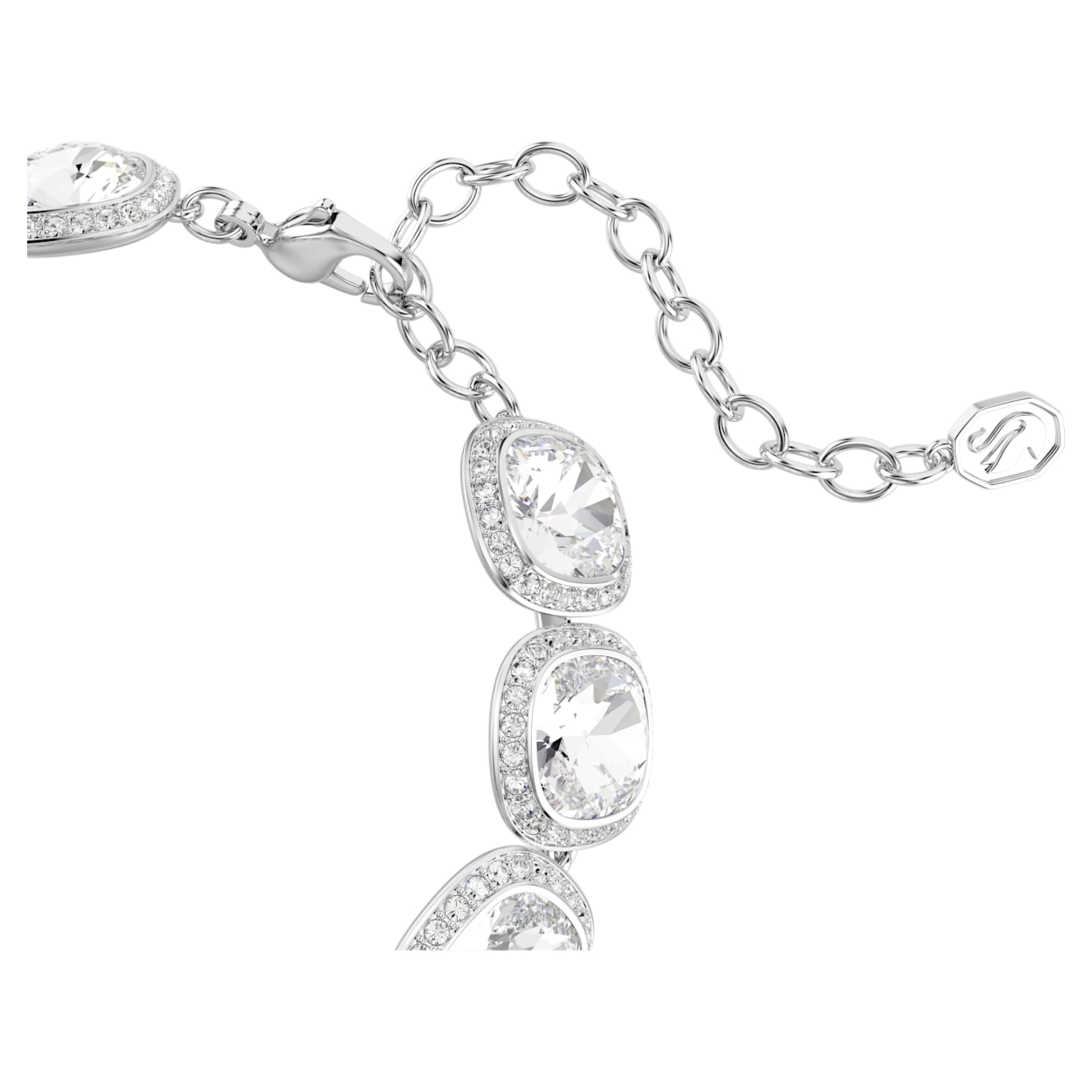 Swarovski Una Angelic bracelet Cushion cut, White, Rhodium plated