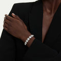 Swarovski Una Angelic bracelet Cushion cut, White, Rhodium plated