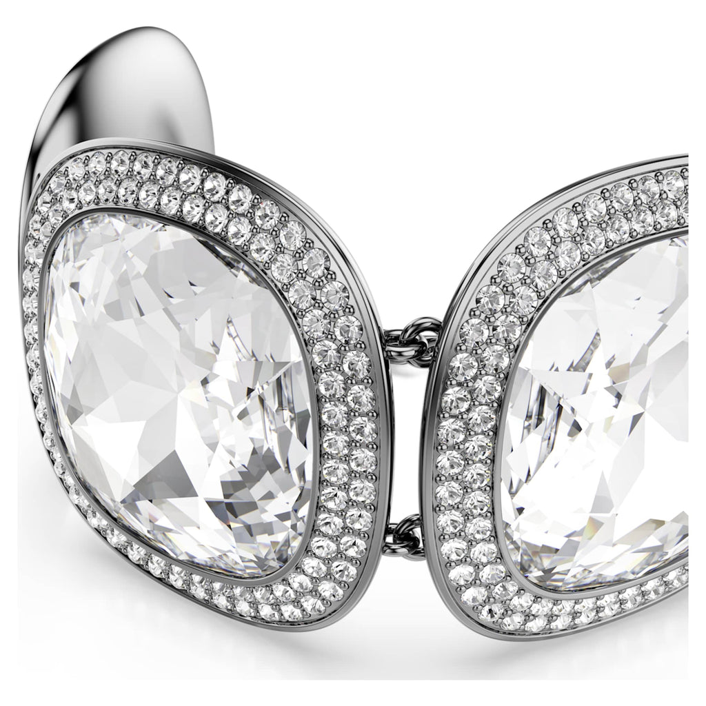 Swarovski Una Angelic bracelet Cushion cut, White, Ruthenium plated
