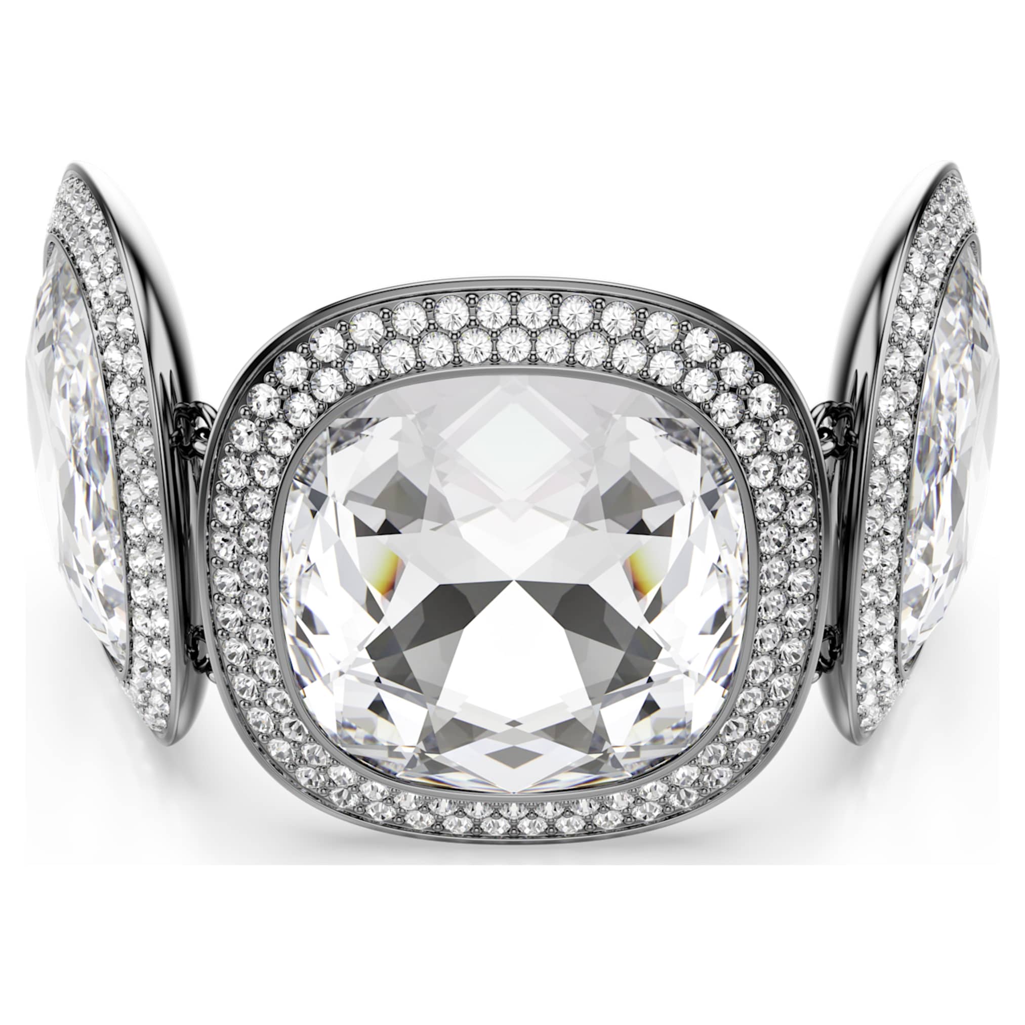 Swarovski Una Angelic bracelet Cushion cut, White, Ruthenium plated