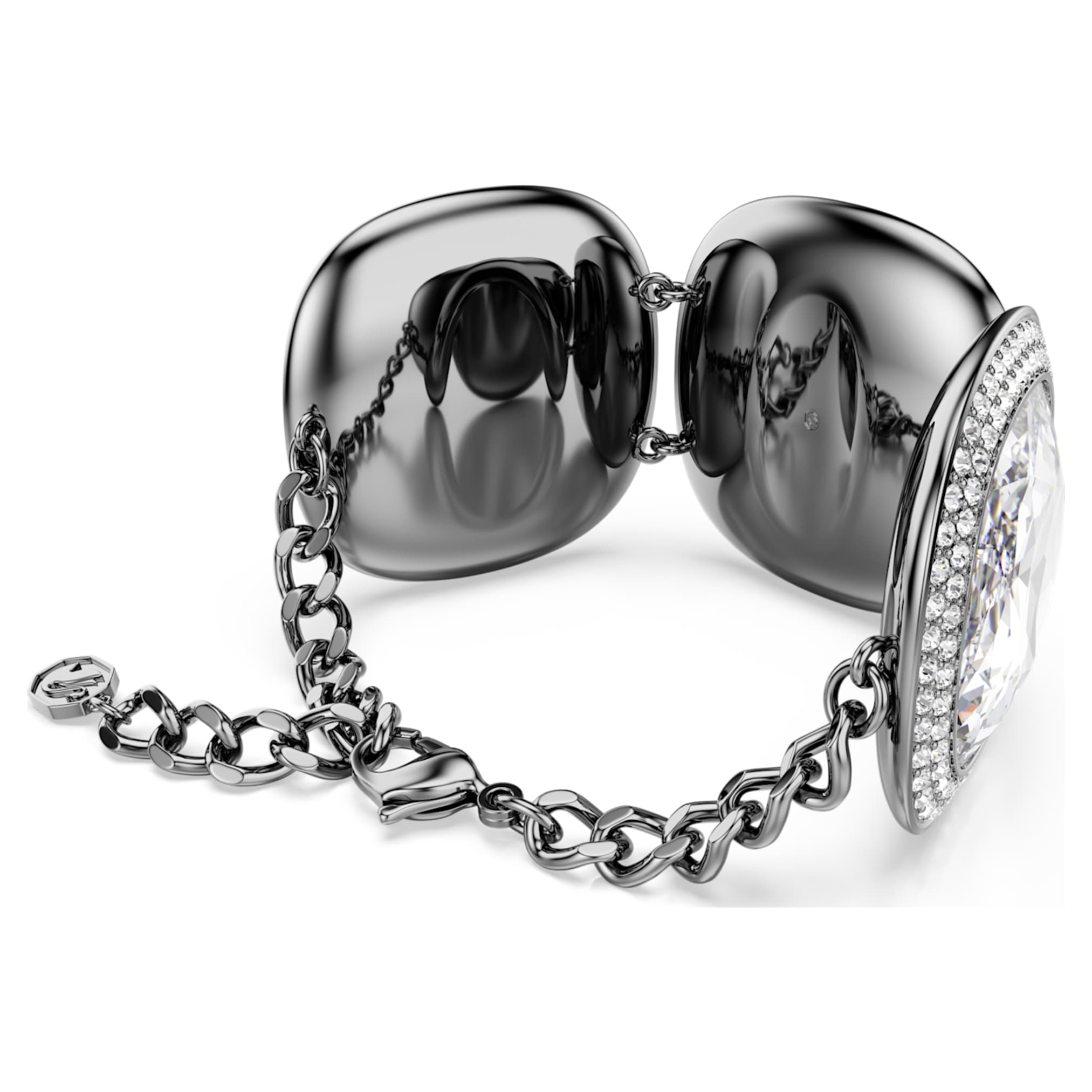 Swarovski Una Angelic bracelet Cushion cut, White, Ruthenium plated