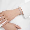 Swarovski Una Angelic bracelet Round cut, Blue, Rhodium plated