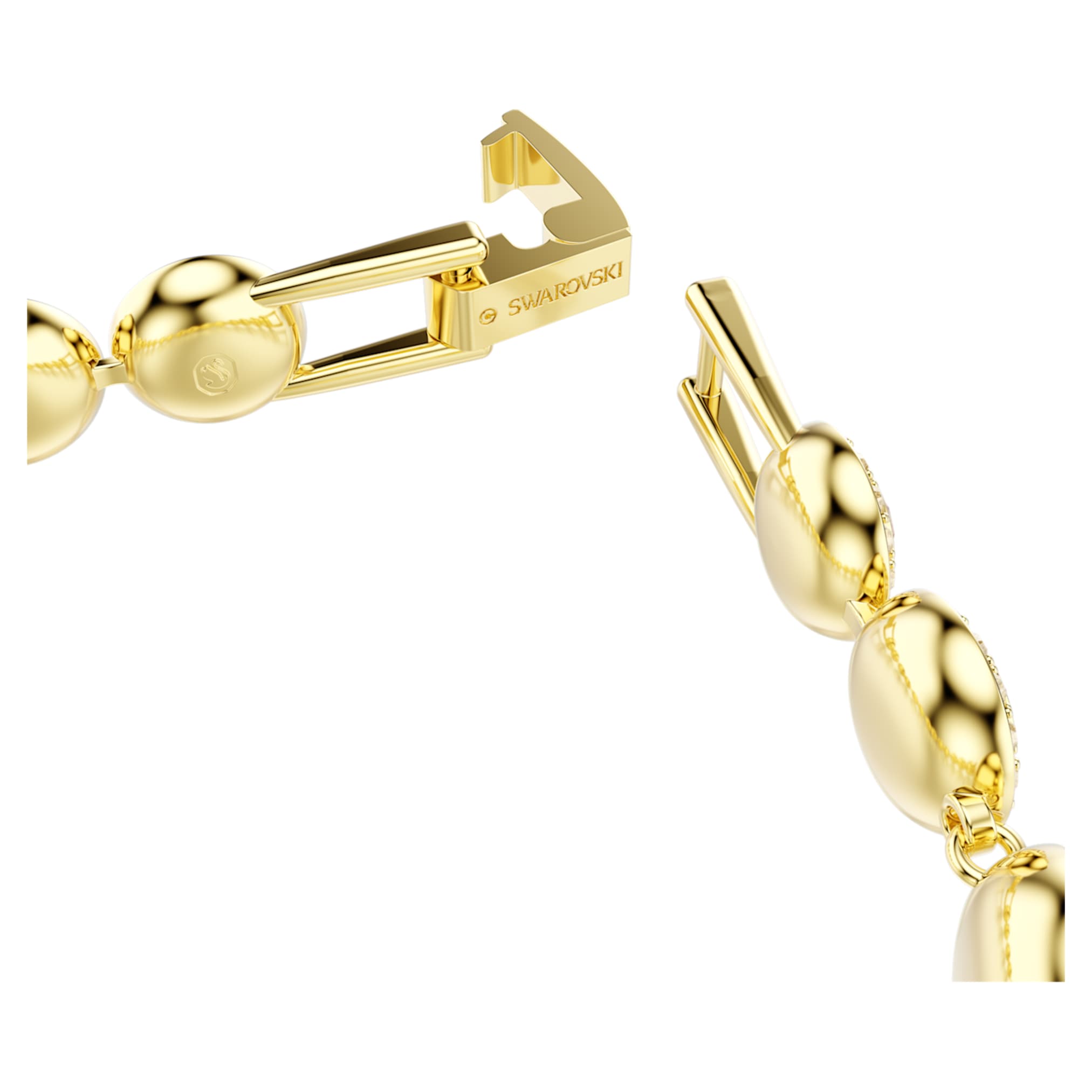 Swarovski Una Angelic bracelet Round cut, Caramel, 18K gold finish