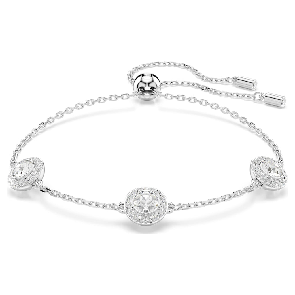 Swarovski Una Angelic bracelet Round cut, Double sided motifs, White, Rhodium plated