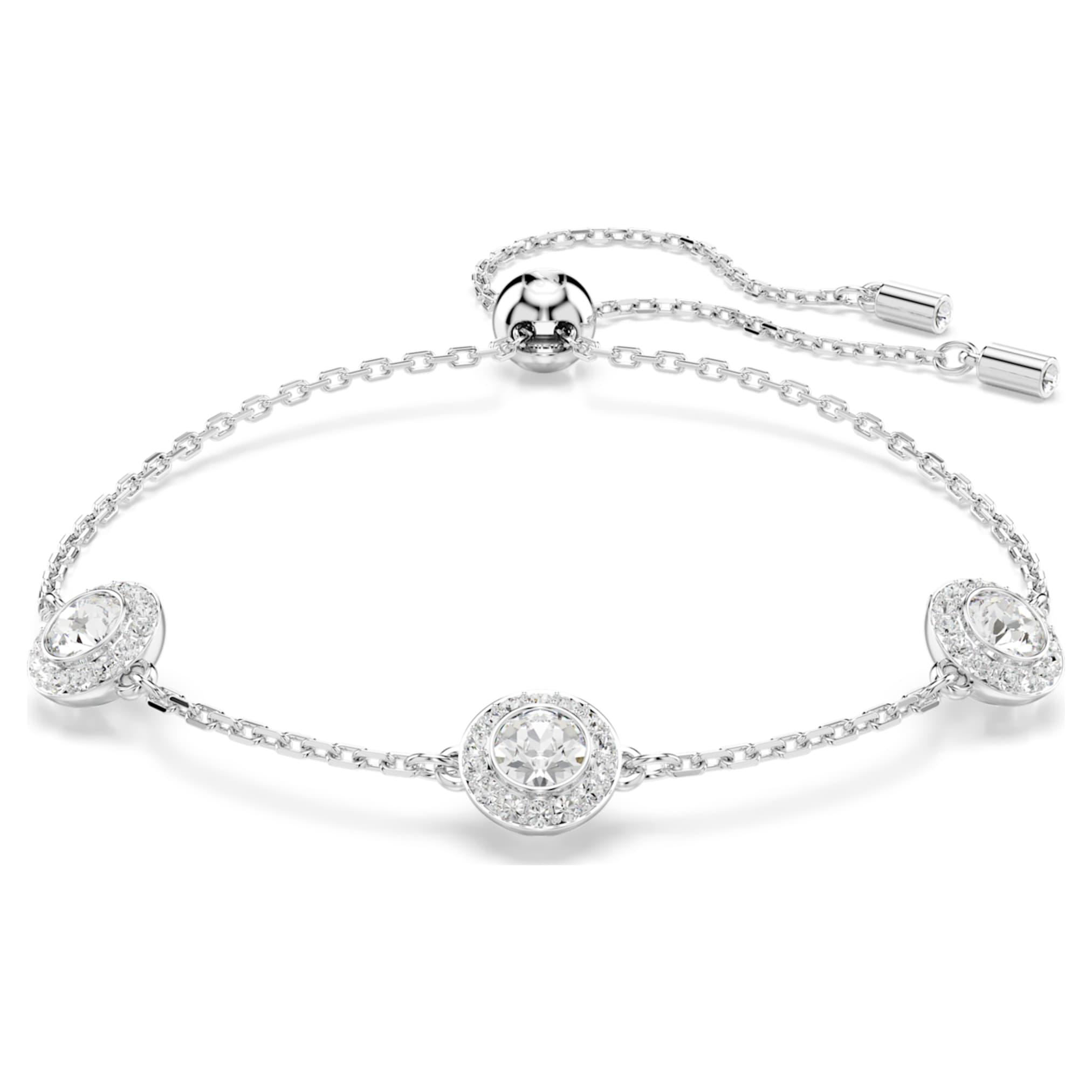 Swarovski Una Angelic bracelet Round cut, Double sided motifs, White, Rhodium plated
