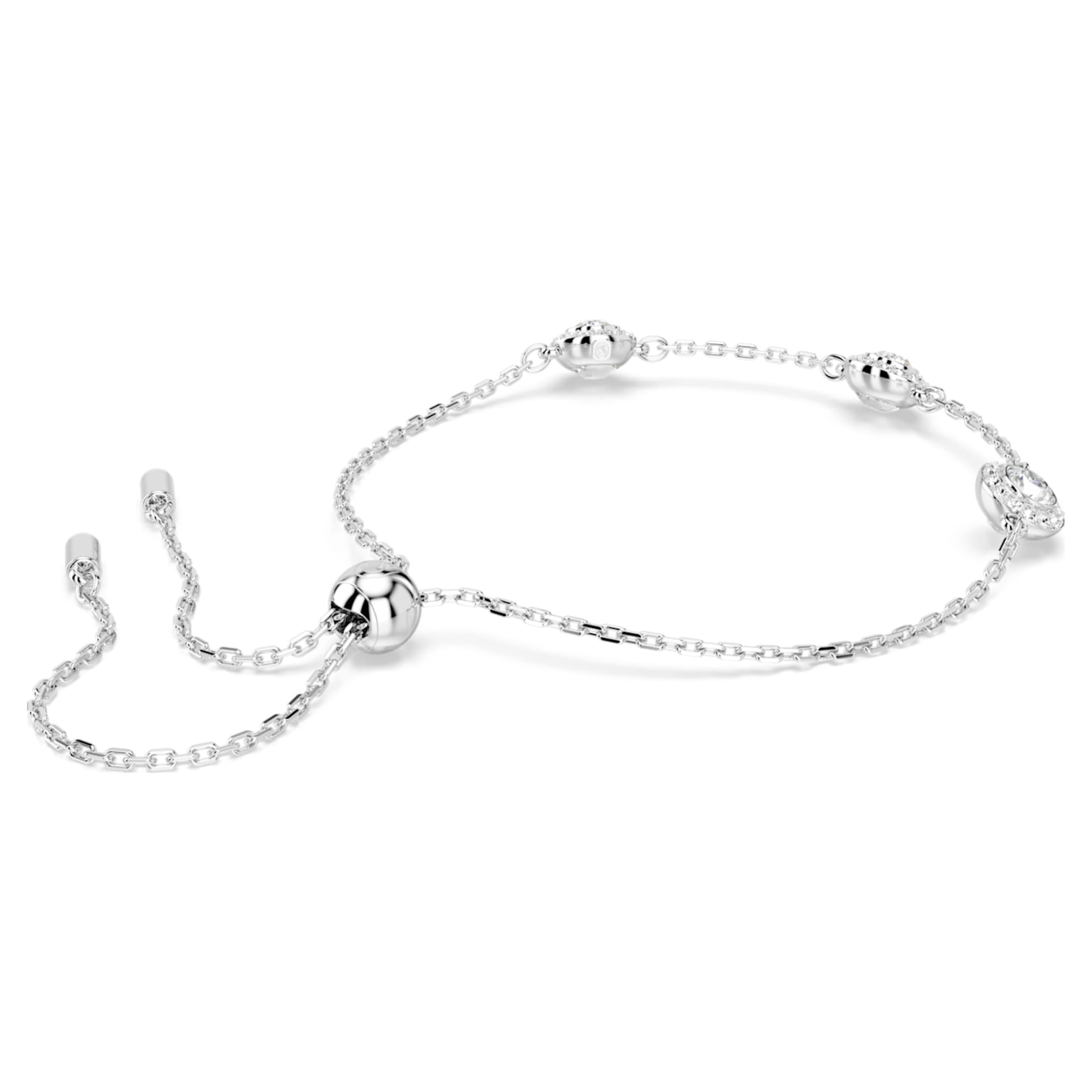 Swarovski Una Angelic bracelet Round cut, Double sided motifs, White, Rhodium plated