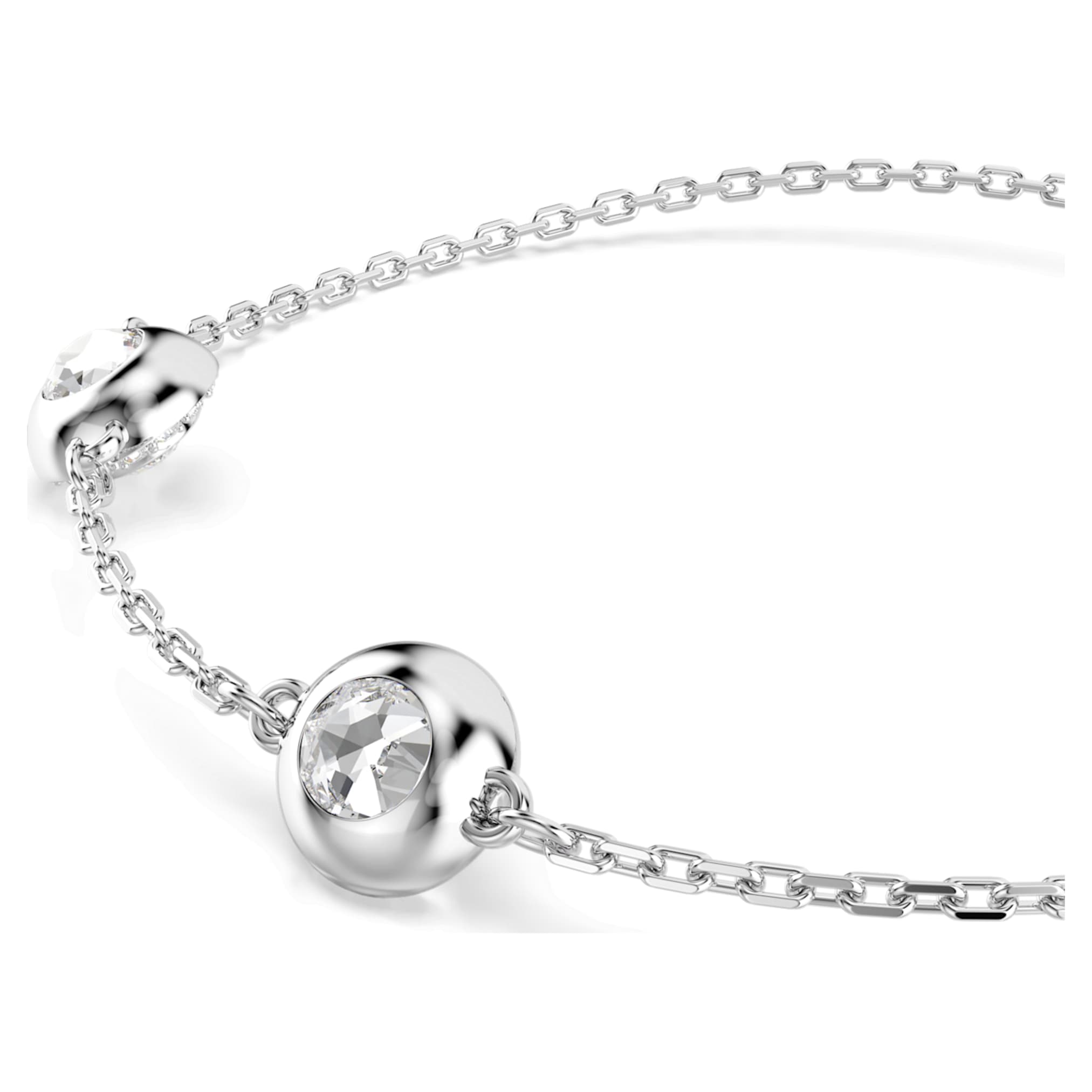 Swarovski Una Angelic bracelet Round cut, Double sided motifs, White, Rhodium plated