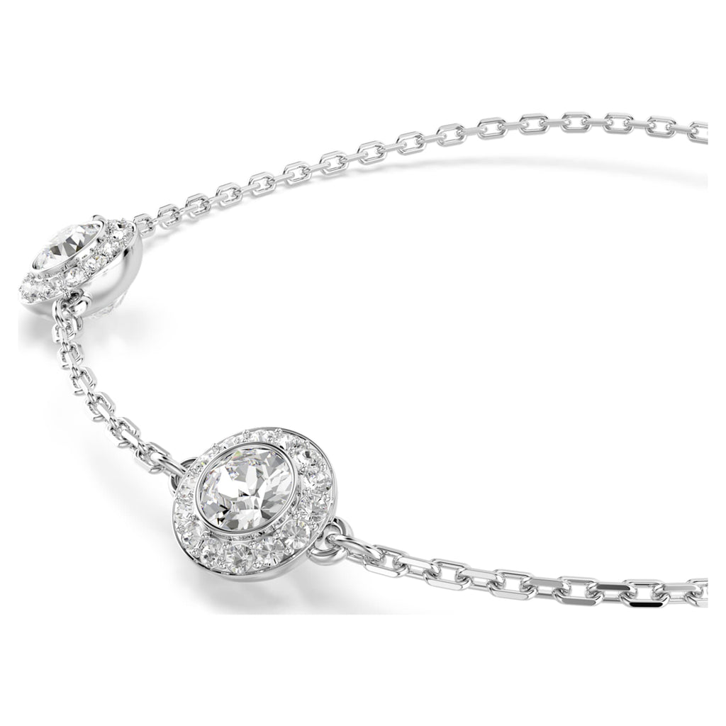 Swarovski Una Angelic bracelet Round cut, Double sided motifs, White, Rhodium plated