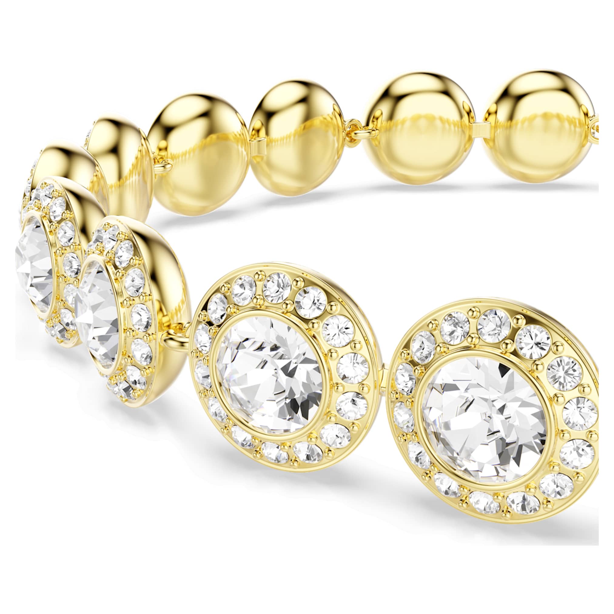 Swarovski Una Angelic bracelet Round cut, Pavé, Medium, White, 18K gold finish