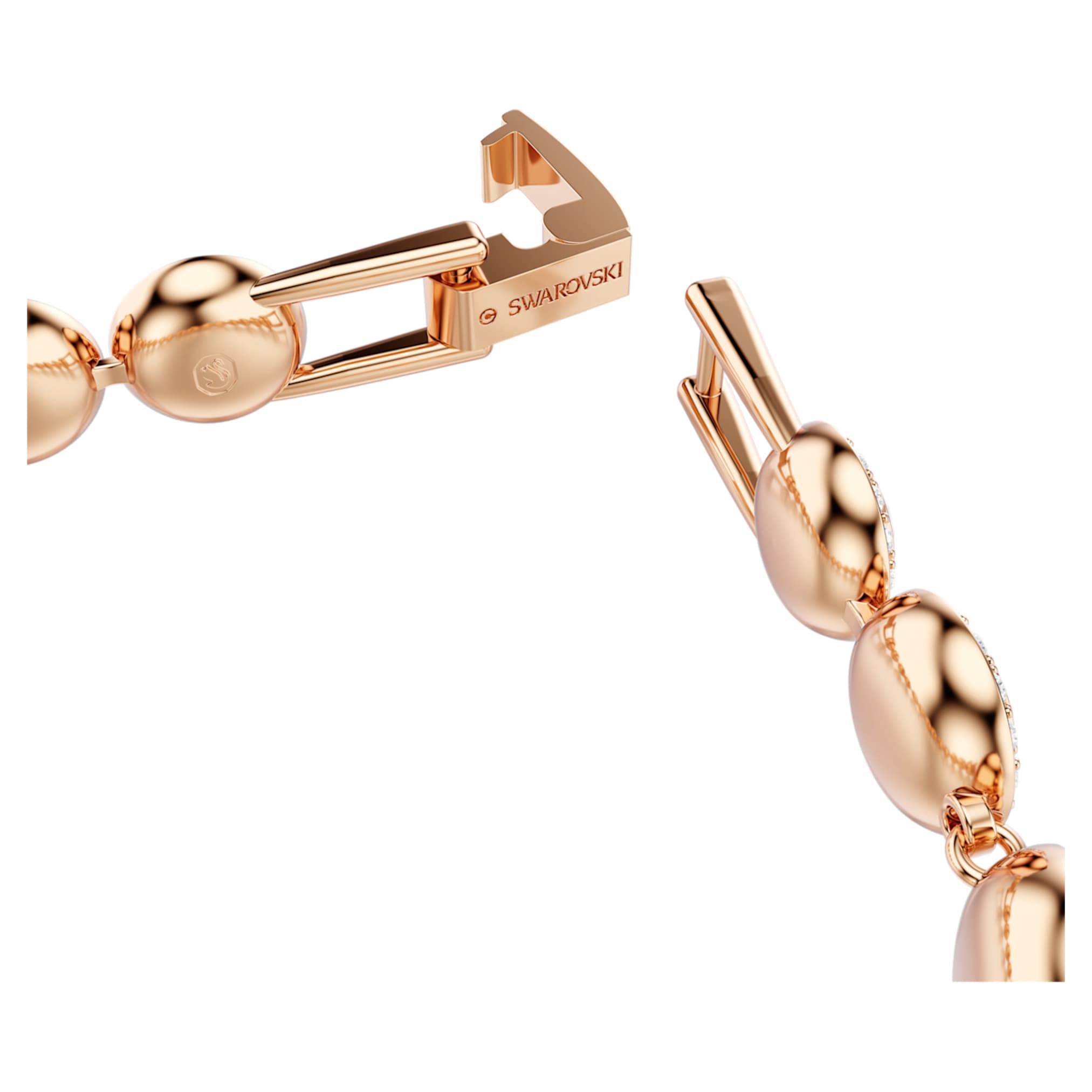 Swarovski Una Angelic bracelet Round cut, Pavé, Medium, White, 18K rose gold finish