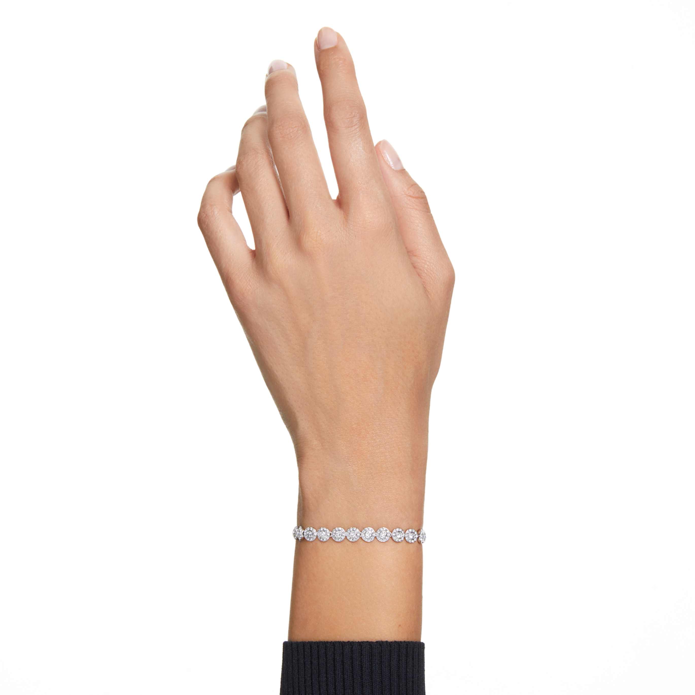 Swarovski Una Angelic bracelet Round cut, White, 18K gold finish