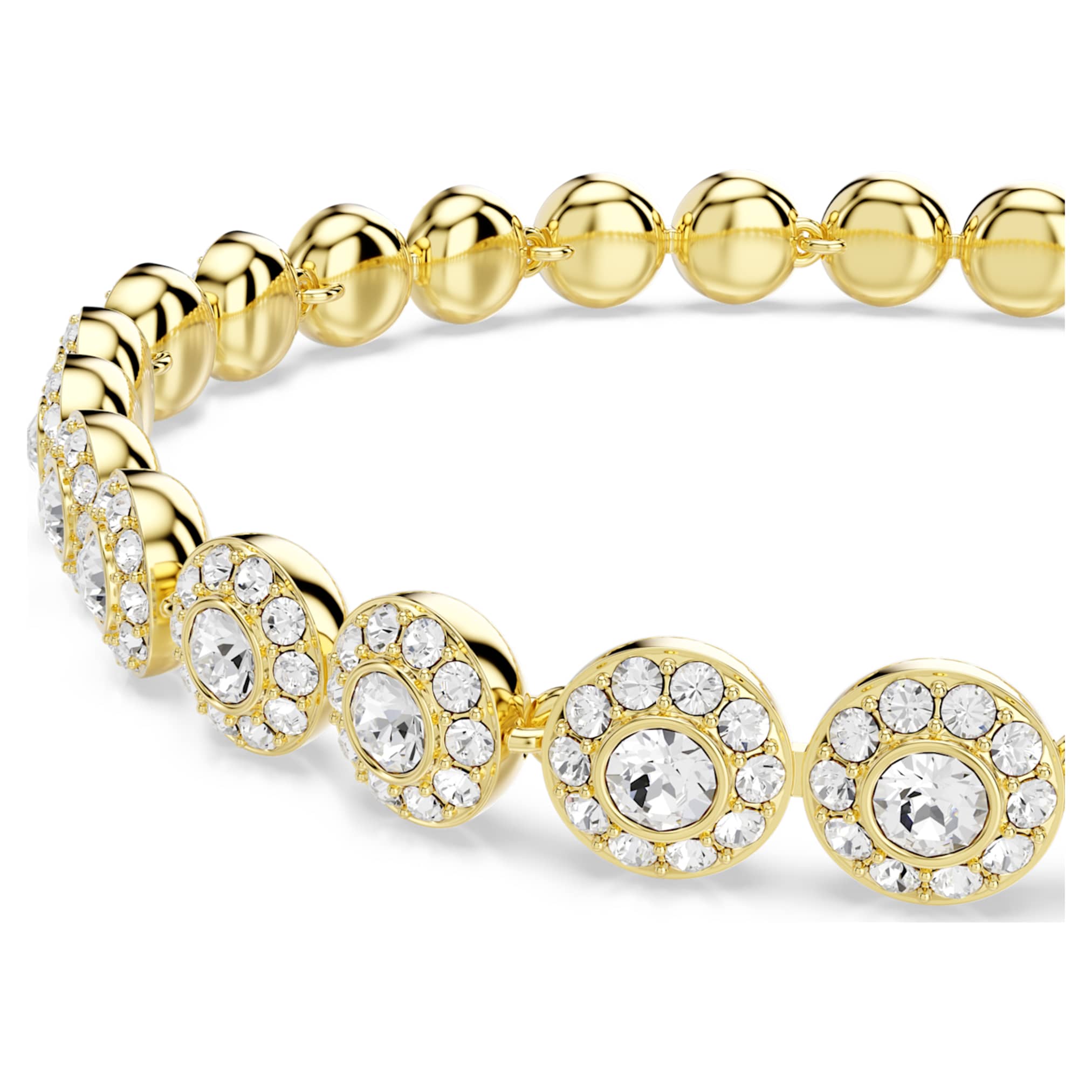 Swarovski Una Angelic bracelet Round cut, White, 18K gold finish