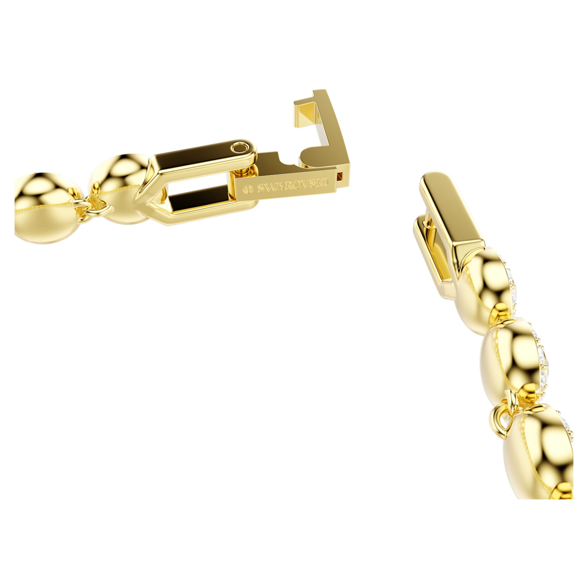 Swarovski Una Angelic bracelet Round cut, White, 18K gold finish