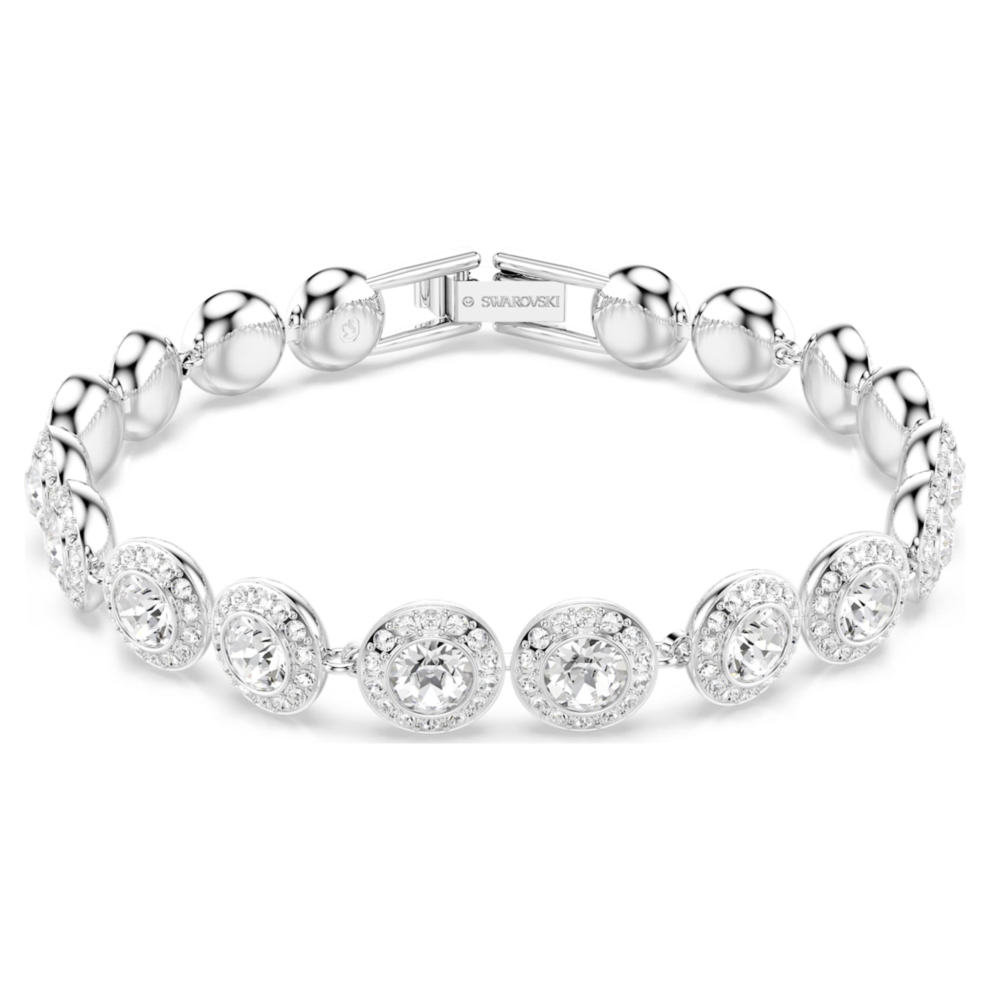Swarovski Una Angelic bracelet Round cut, White, Rhodium plated