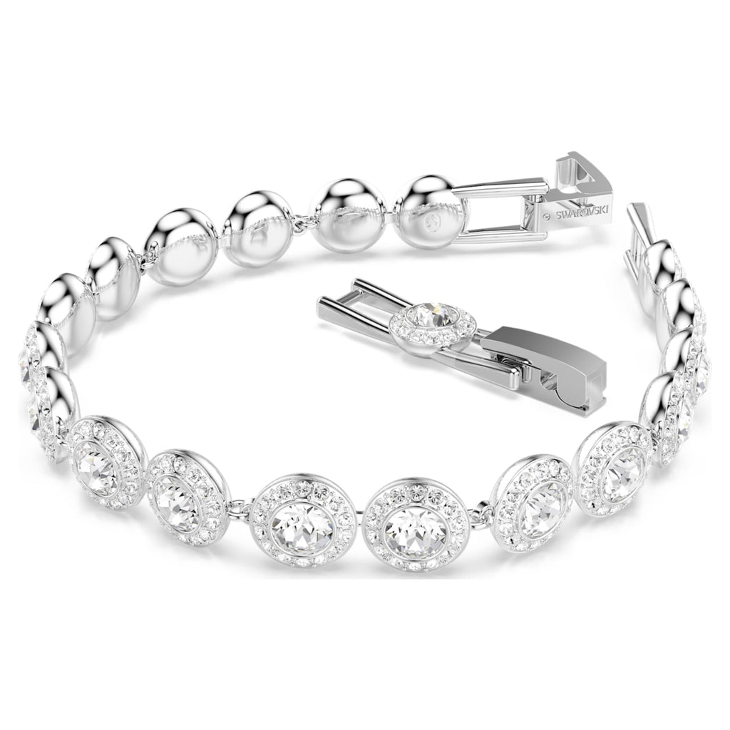 Swarovski Una Angelic bracelet Round cut, White, Rhodium plated