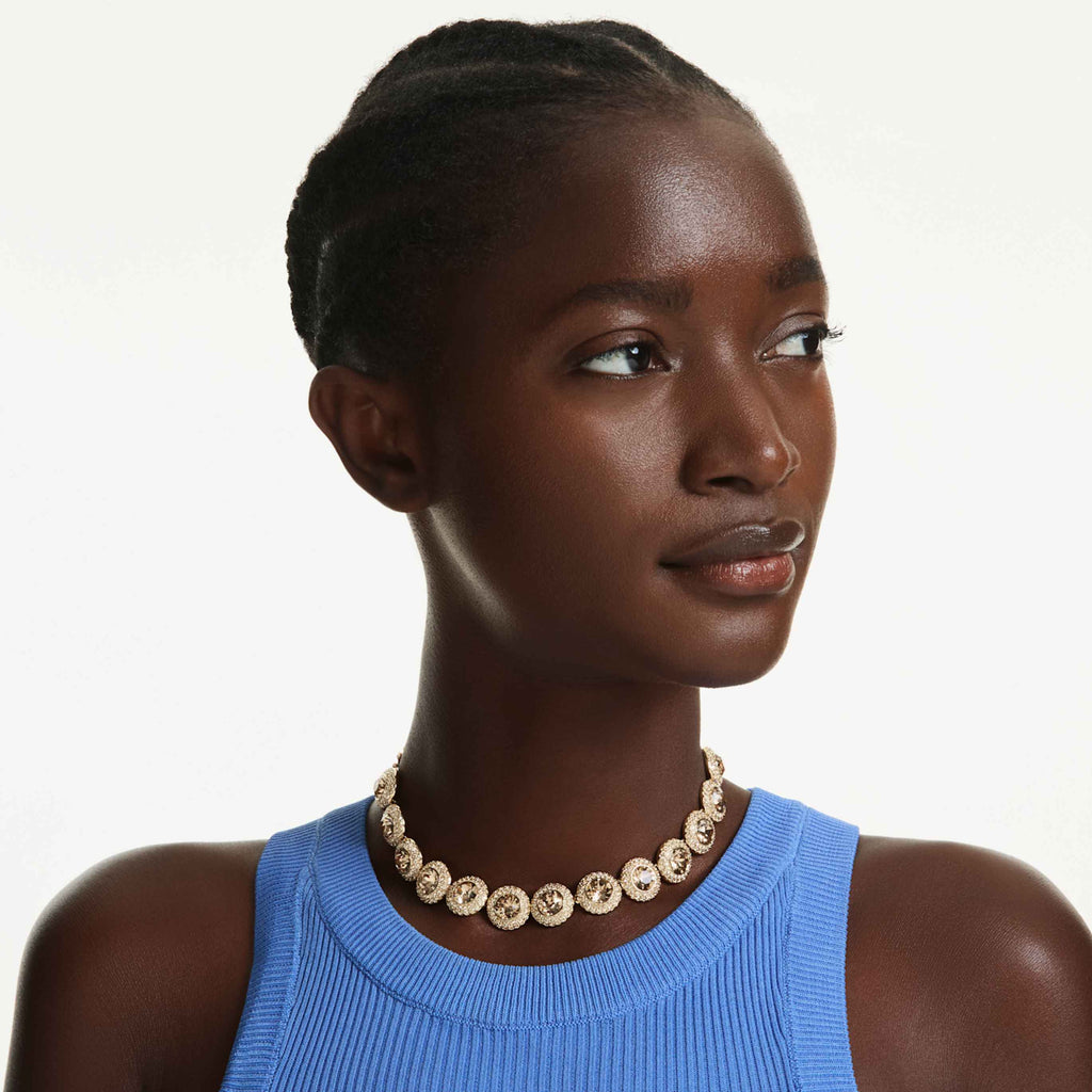 Swarovski Una Angelic choker White, Rhodium plated