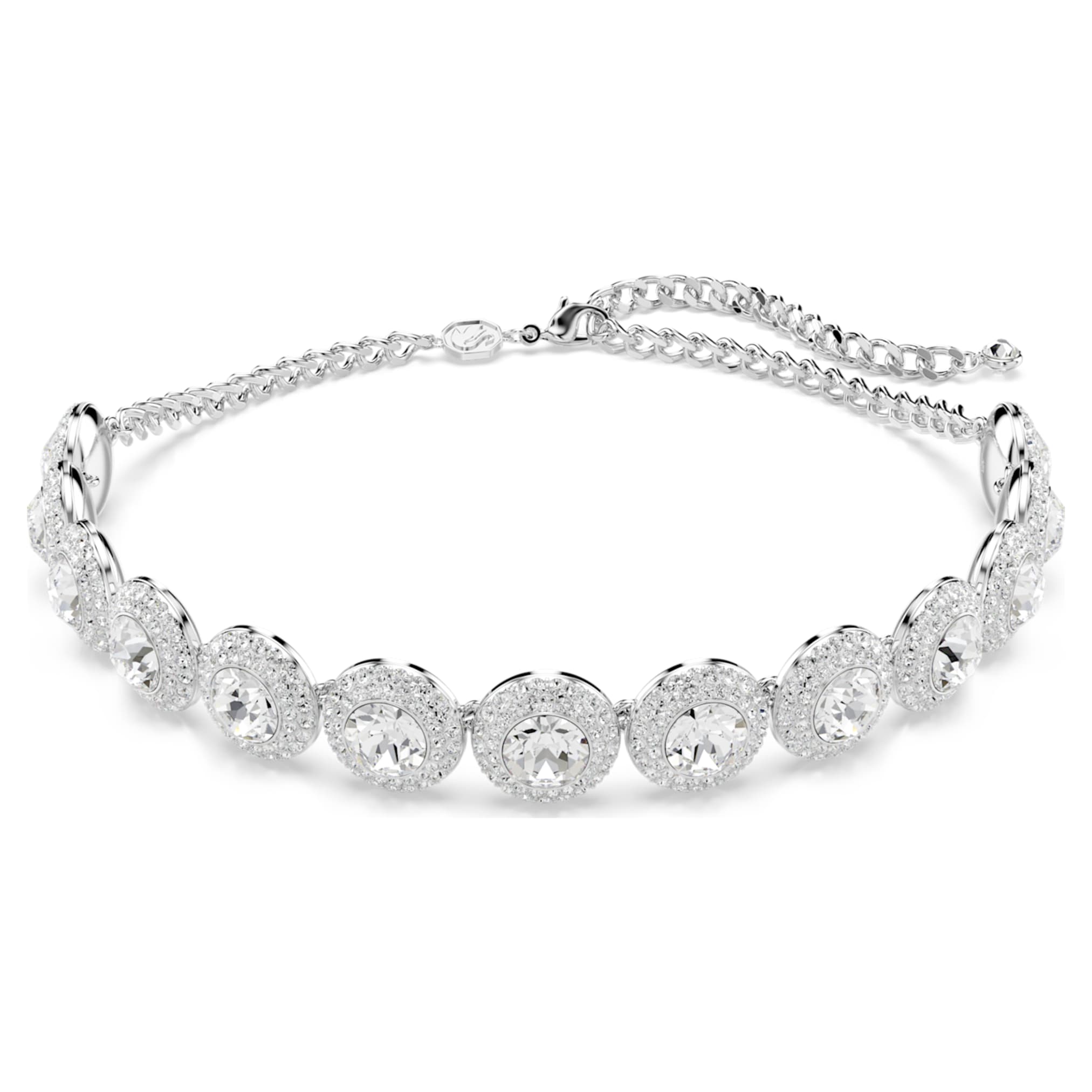 Swarovski Una Angelic choker White, Rhodium plated