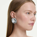 Swarovski Una Angelic clip earrings Cushion cut, White, Ruthenium plated