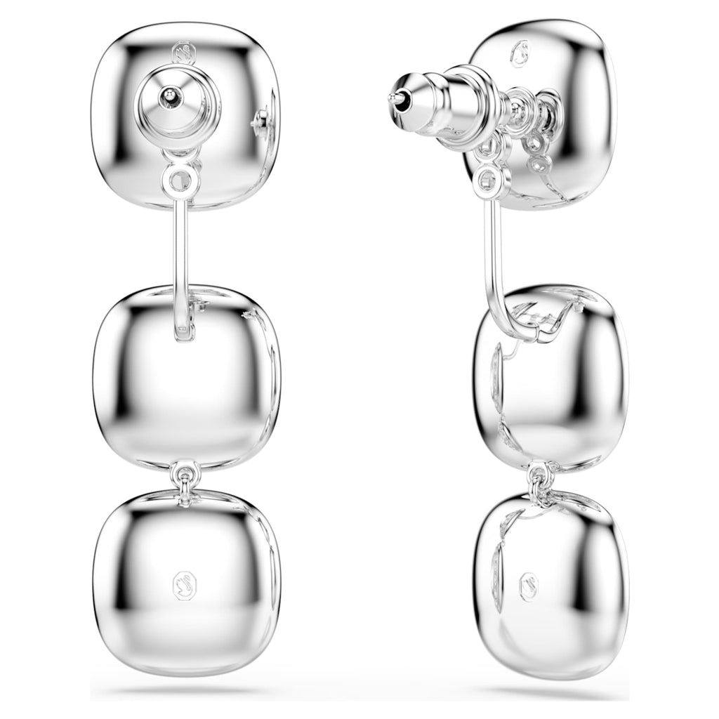 Swarovski Una Angelic earrings Cushion cut, White, Rhodium plated