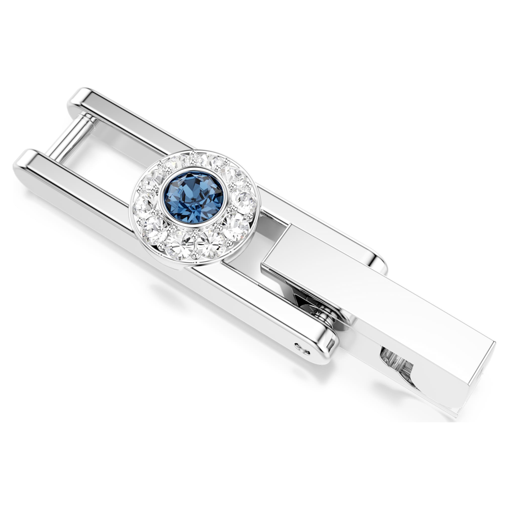 Swarovski Una Angelic extender Round cut, Blue, Rhodium plated