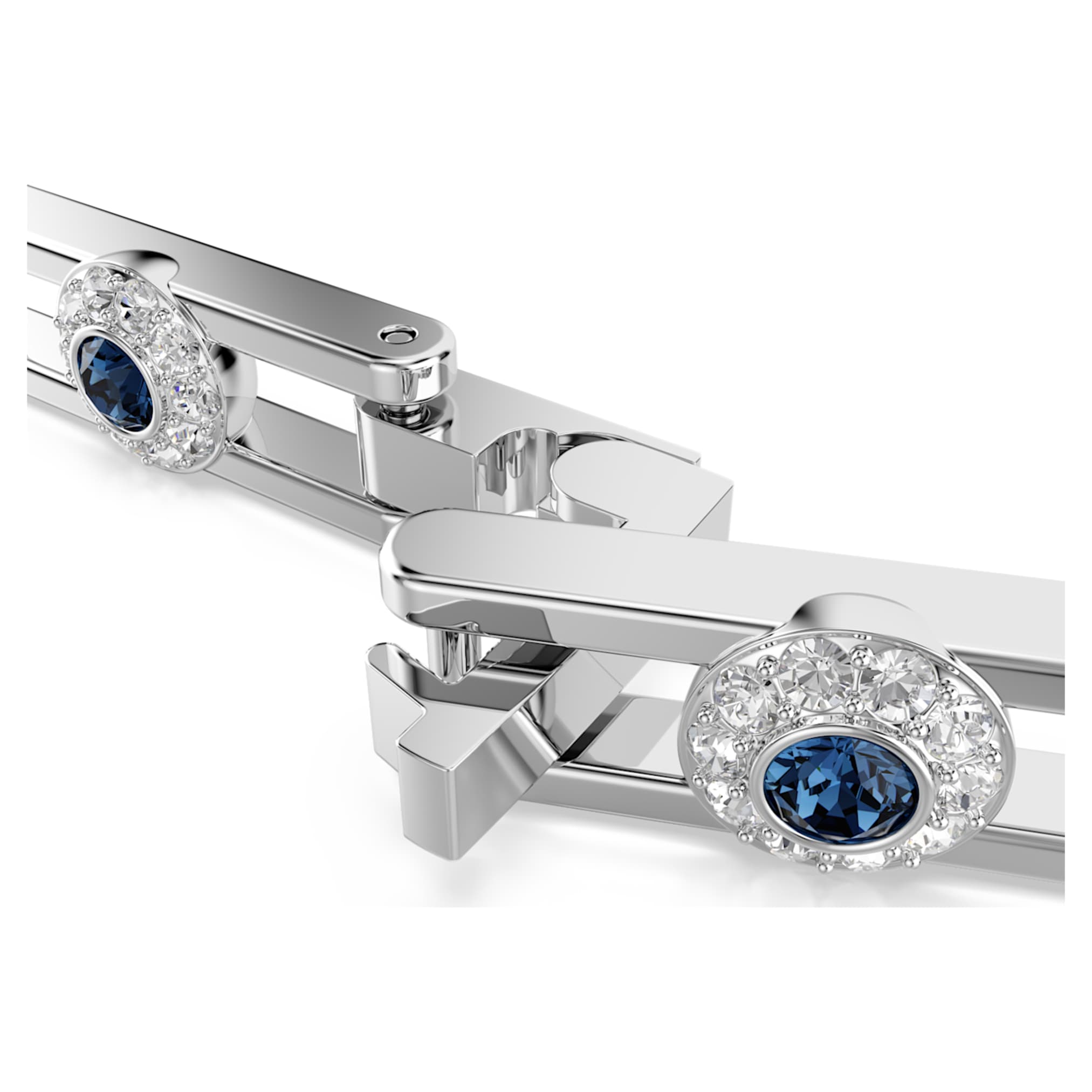 Swarovski Una Angelic extender Round cut, Blue, Rhodium plated