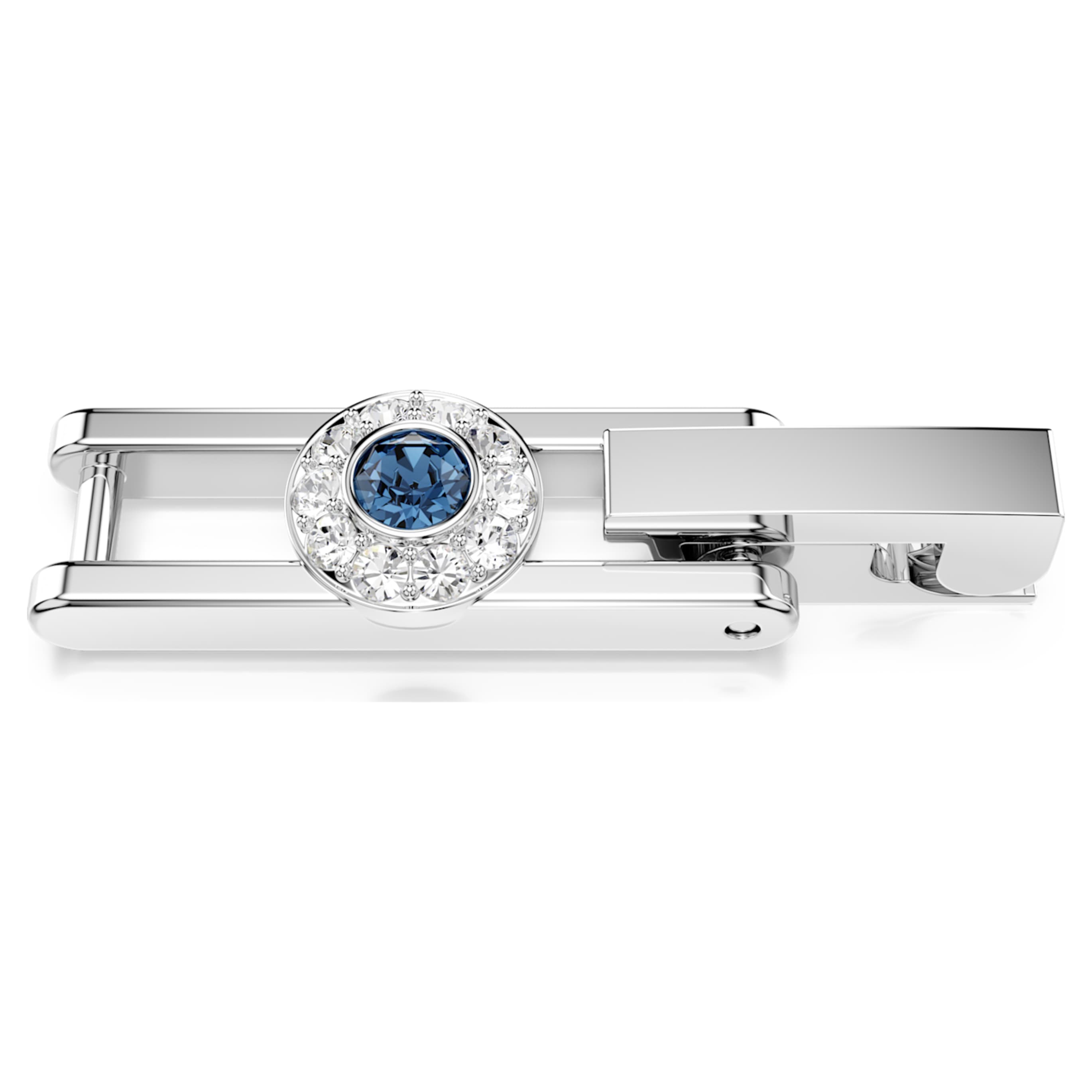Swarovski Una Angelic extender Round cut, Blue, Rhodium plated