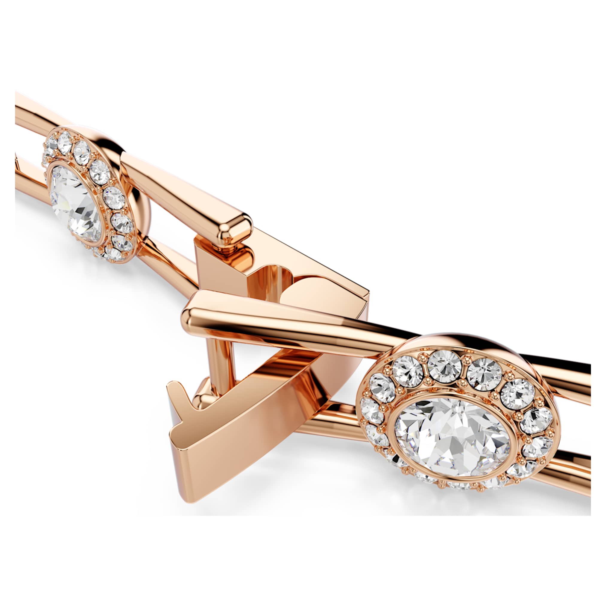 Swarovski Una Angelic extender Round cut, White, 18K rose gold finish