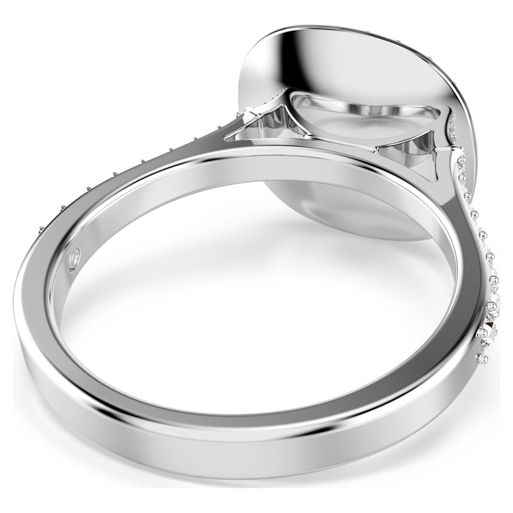 Swarovski Una Angelic halo ring Cushion cut, White, Rhodium plated