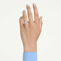 Swarovski Una Angelic motif ring Mixed cuts, Heart, White, Rhodium plated