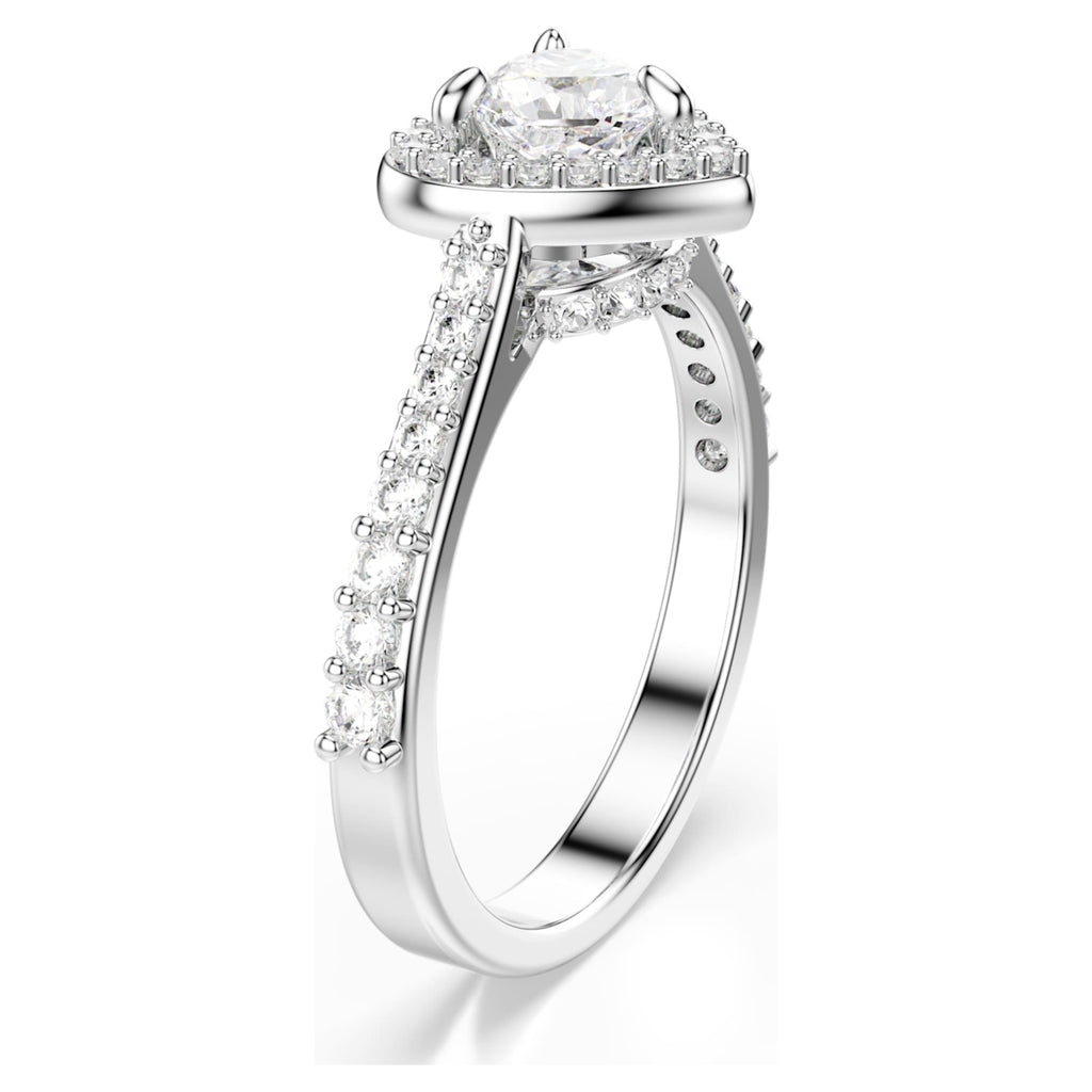 Swarovski Una Angelic motif ring Mixed cuts, Heart, White, Rhodium plated