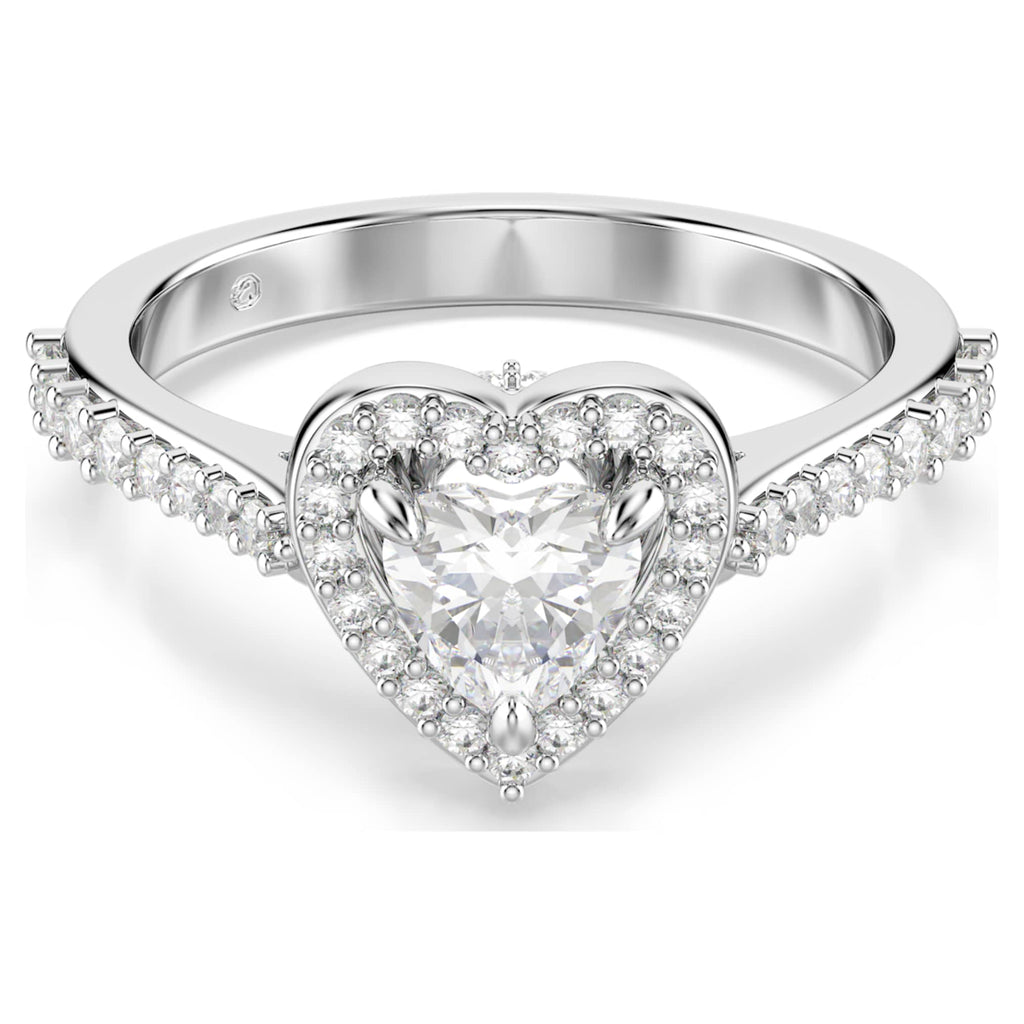 Swarovski Una Angelic motif ring Mixed cuts, Heart, White, Rhodium plated