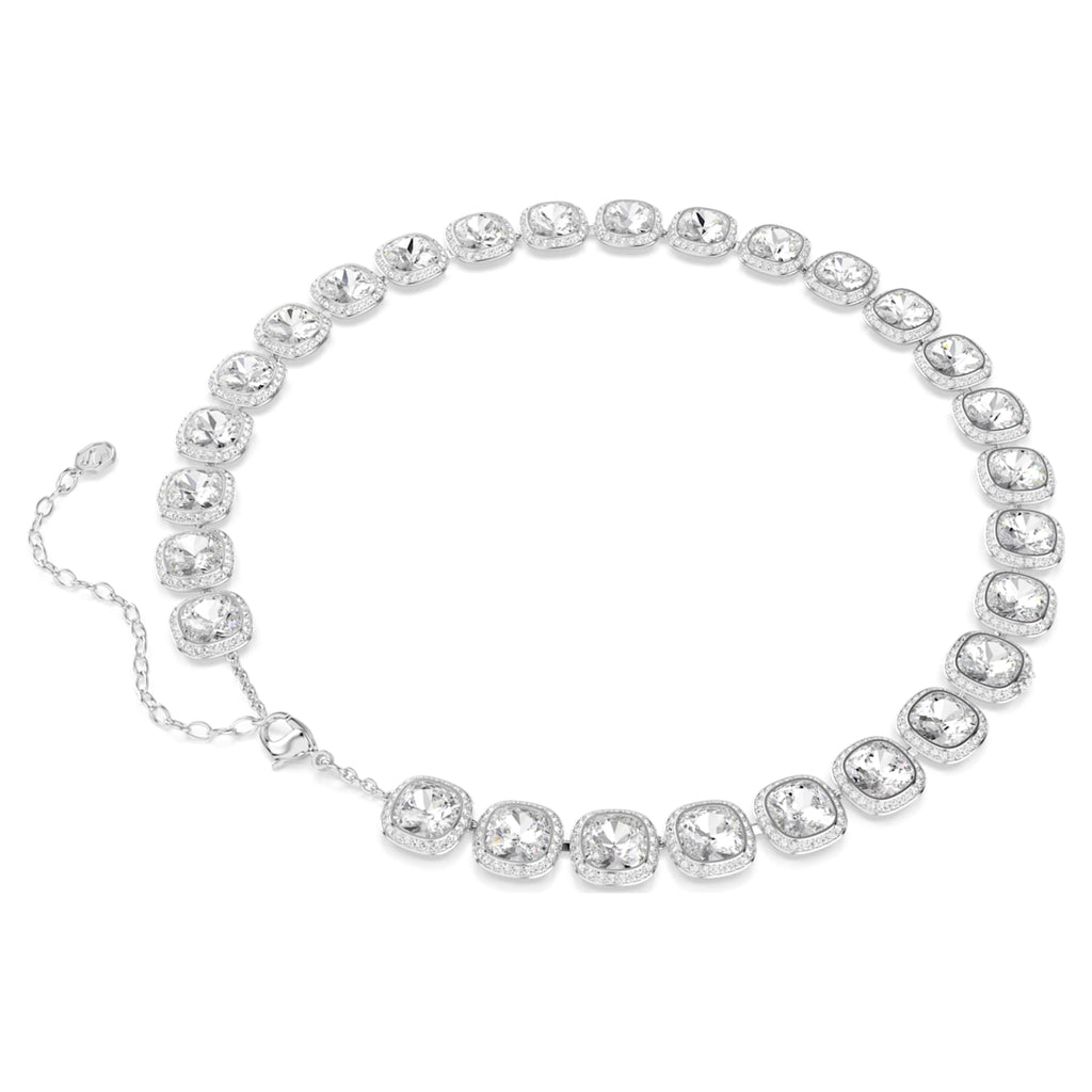 Swarovski Una Angelic necklace Cushion cut, White, Rhodium plated