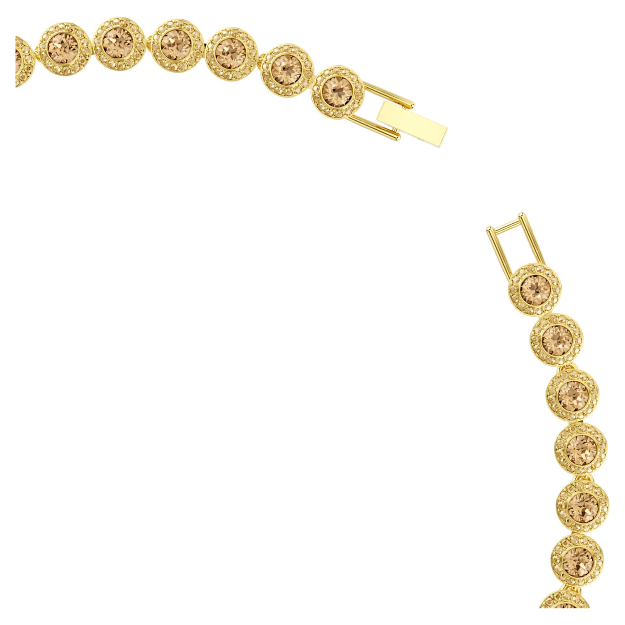 Swarovski Una Angelic necklace Round cut, Caramel, 18K gold finish