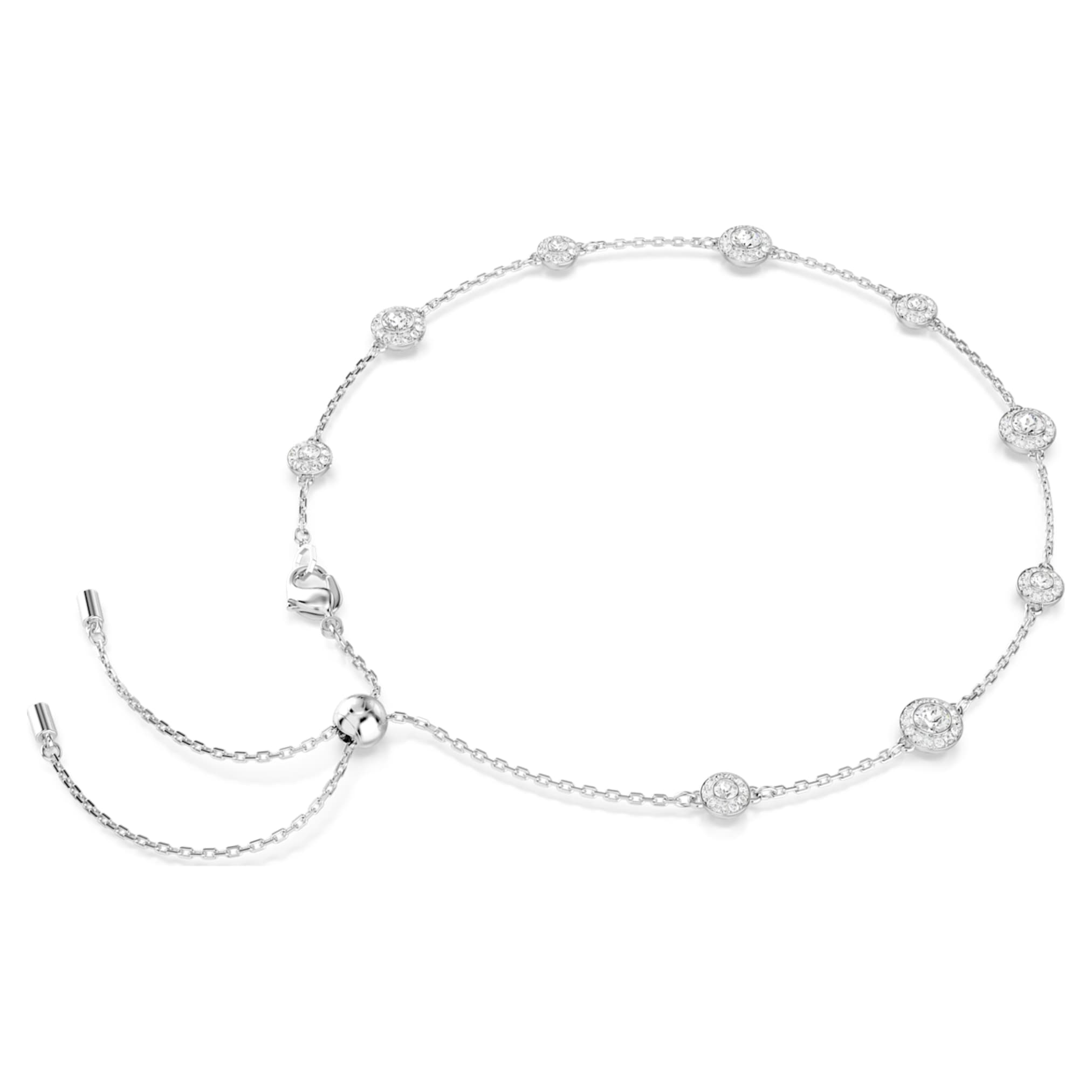 Swarovski Una Angelic necklace Round cut, Double sided motifs, White, Rhodium plated