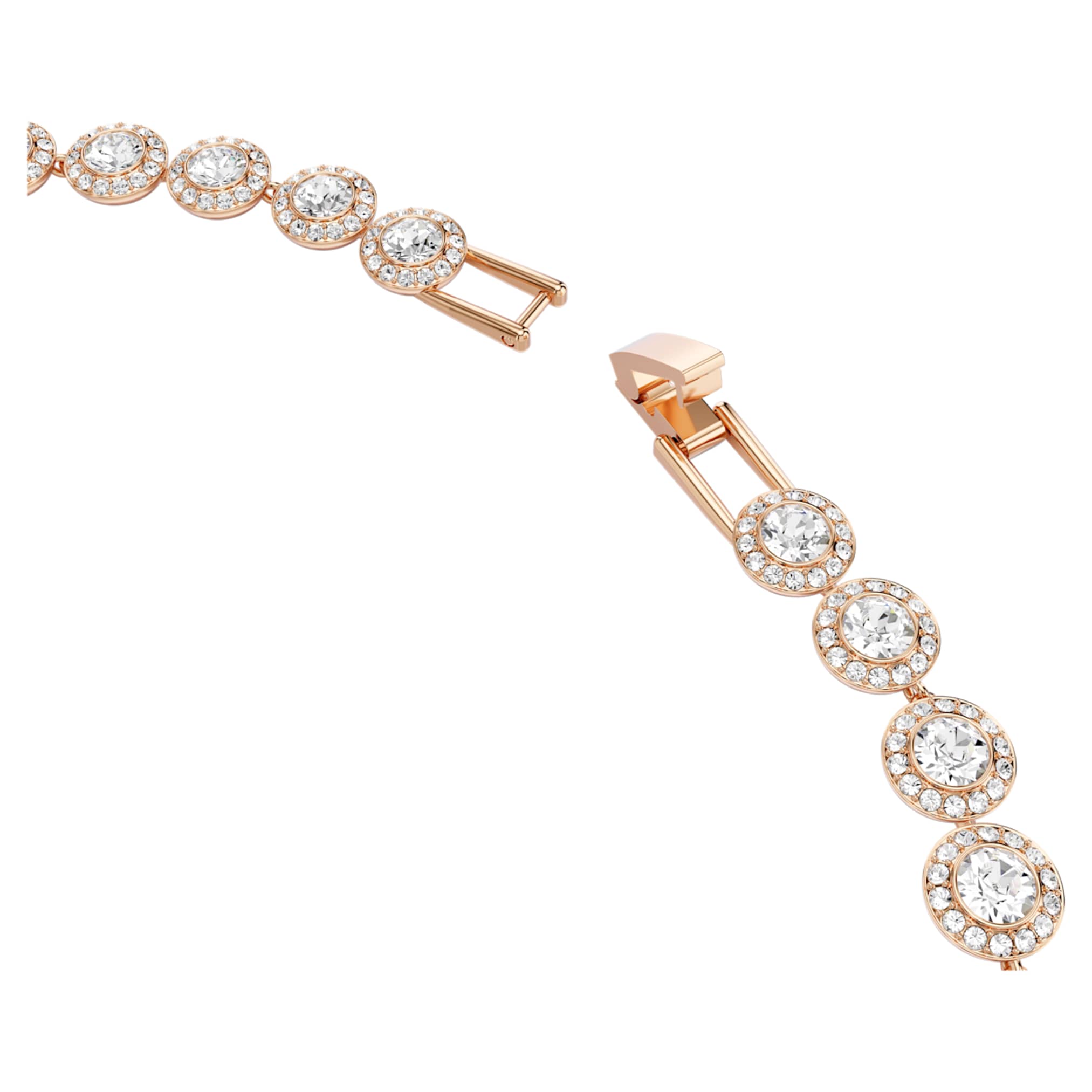 Swarovski Una Angelic necklace Round cut, Medium, White, 18K rose gold finish
