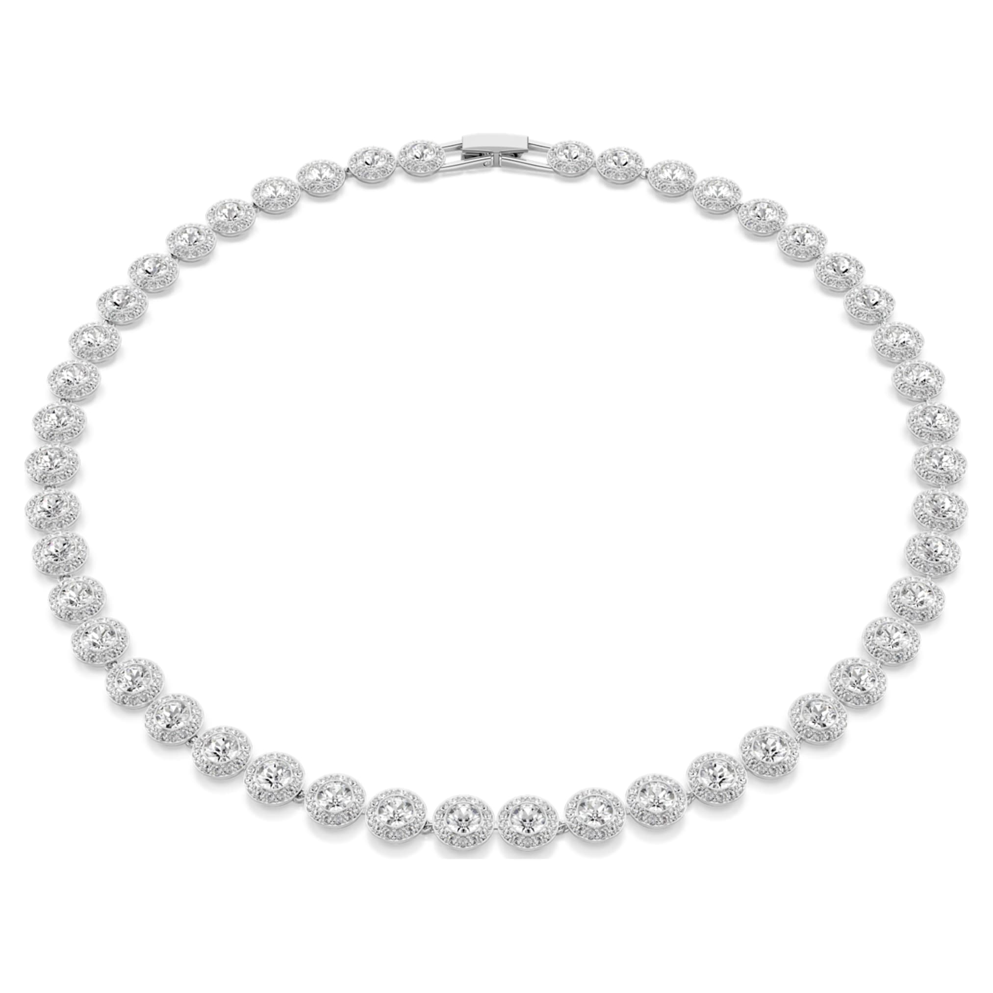 Swarovski Una Angelic necklace Round cut, Medium, White, Rhodium plated