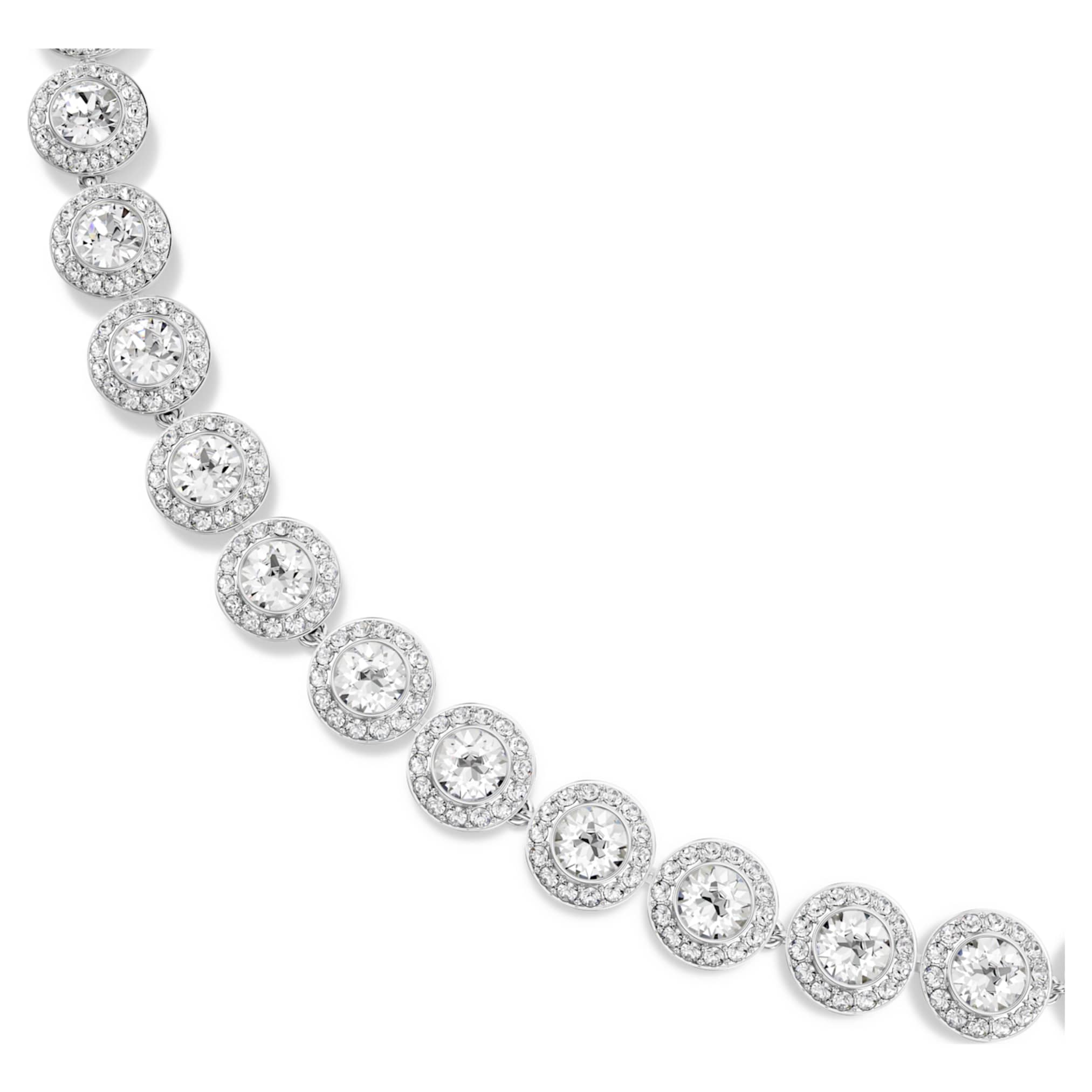 Swarovski Una Angelic necklace Round cut, Medium, White, Rhodium plated